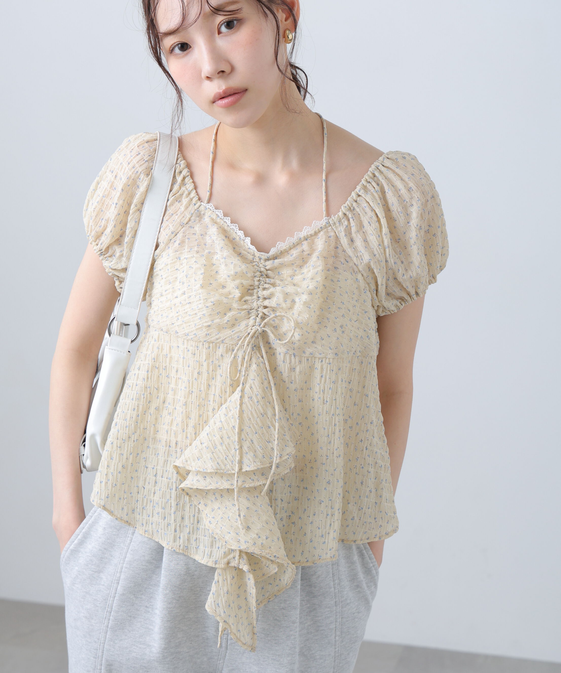  「フラワー2wayラッフルブラウス」|シャツ・ブラウス|
