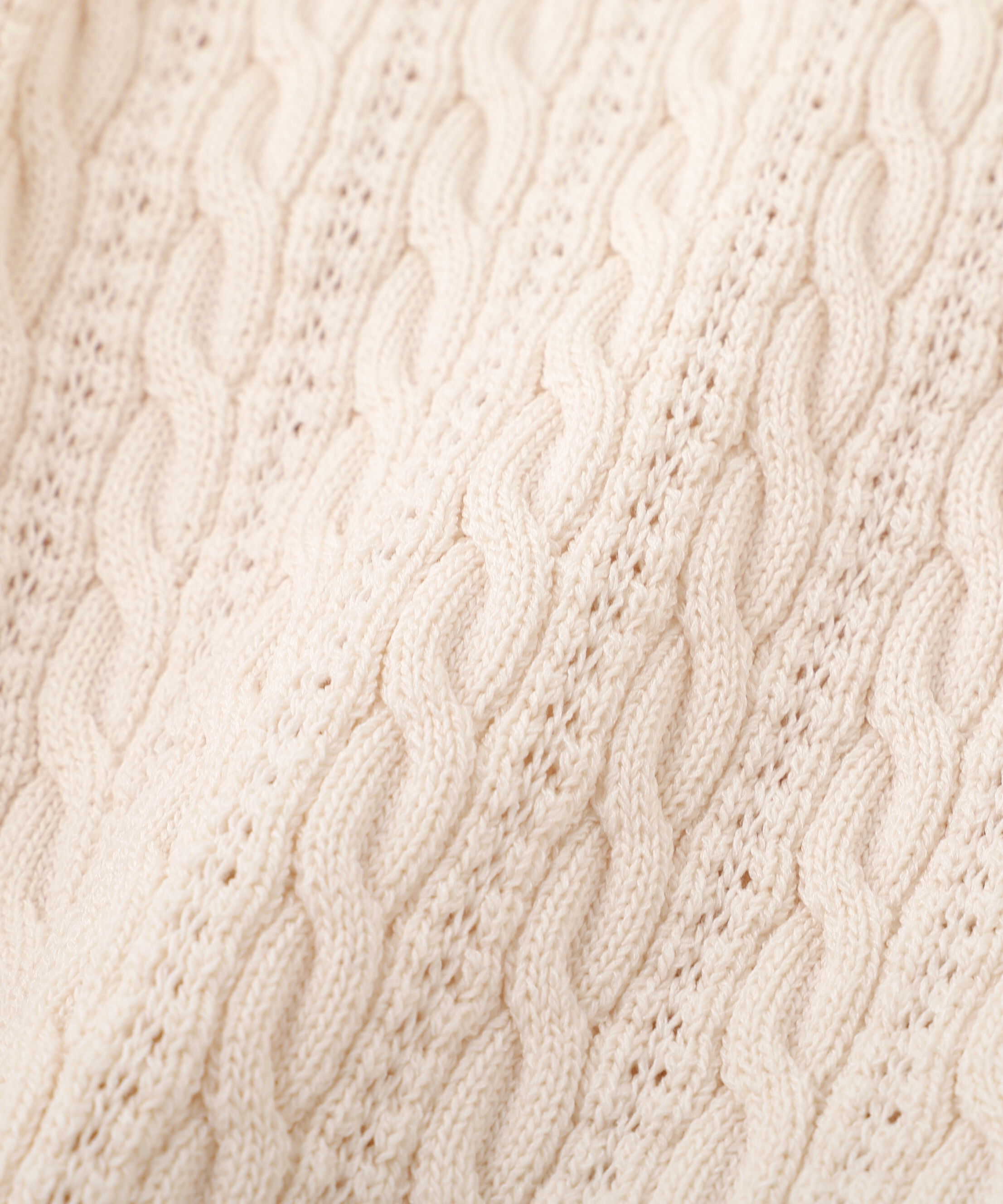  「ケーブル金ボタン半袖ニットカーディガン」|ニット・セーター|