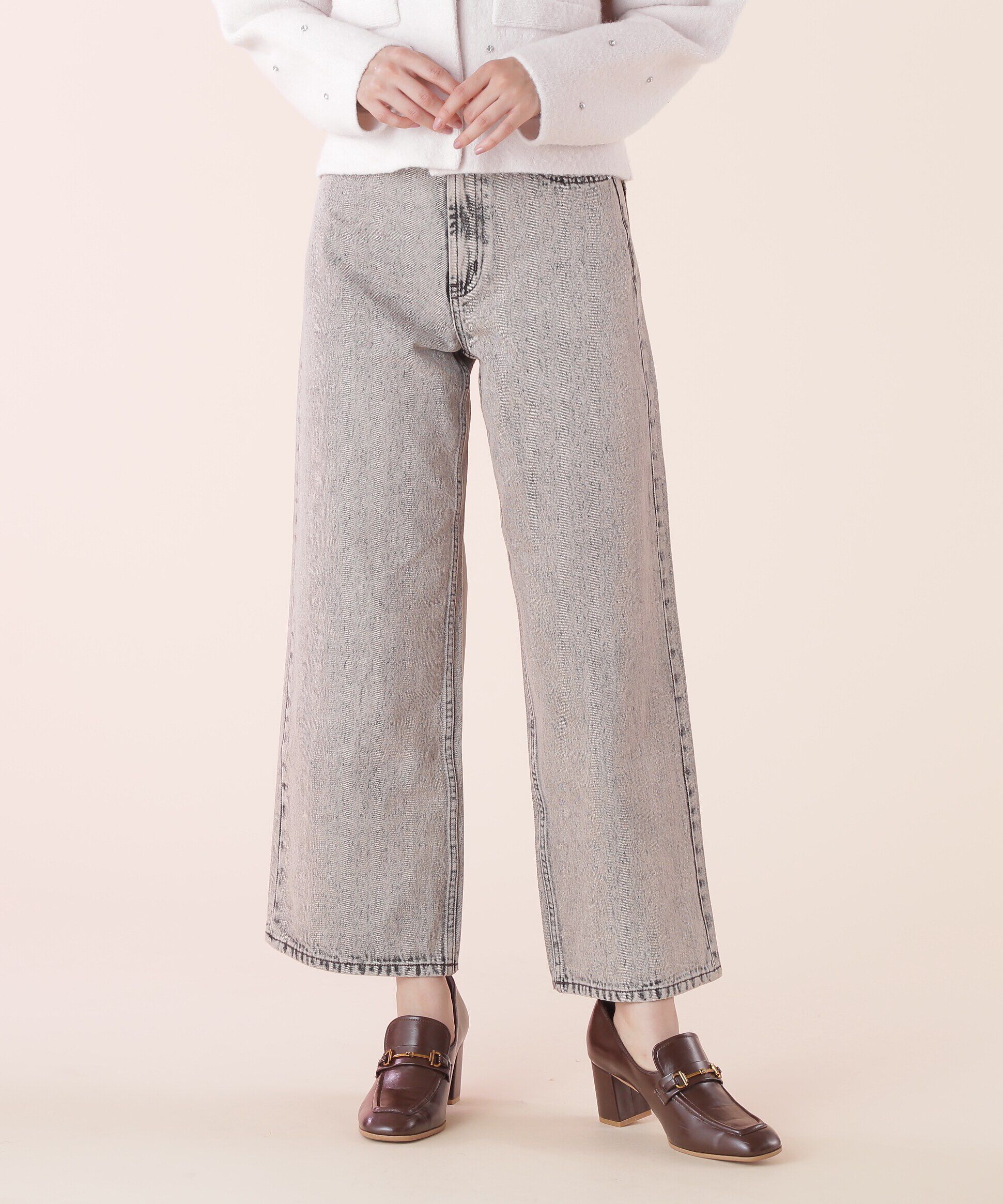  「◆＜ジルバイベーシック＞ストレートワイドデニムパンツ」|その他|ピンク