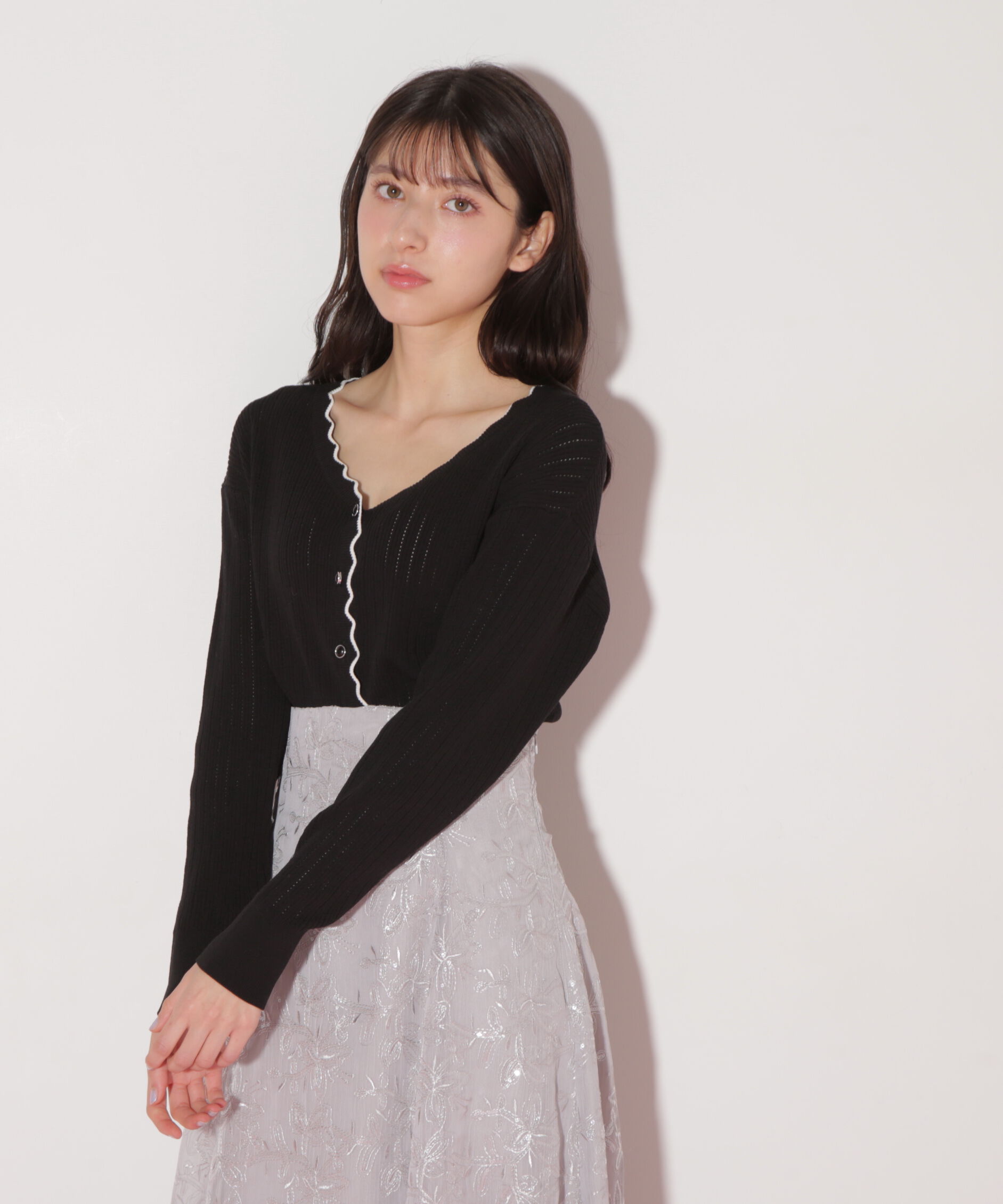  「アイレットリブスカラップカーディガン」|ニット・セーター|