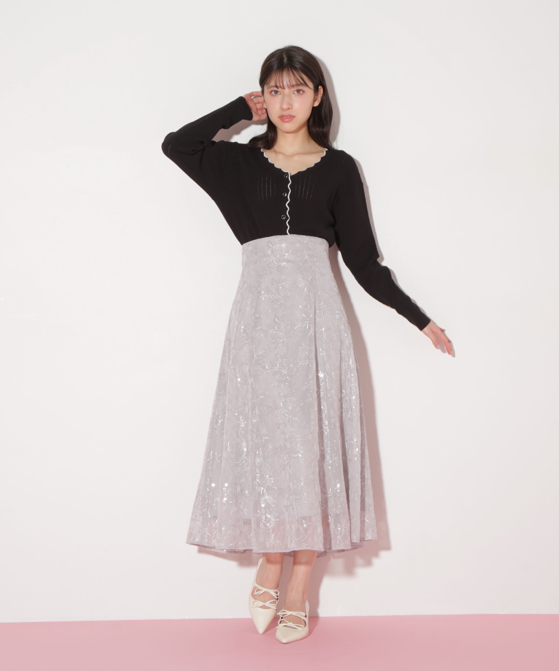  「アイレットリブスカラップカーディガン」|ニット・セーター|