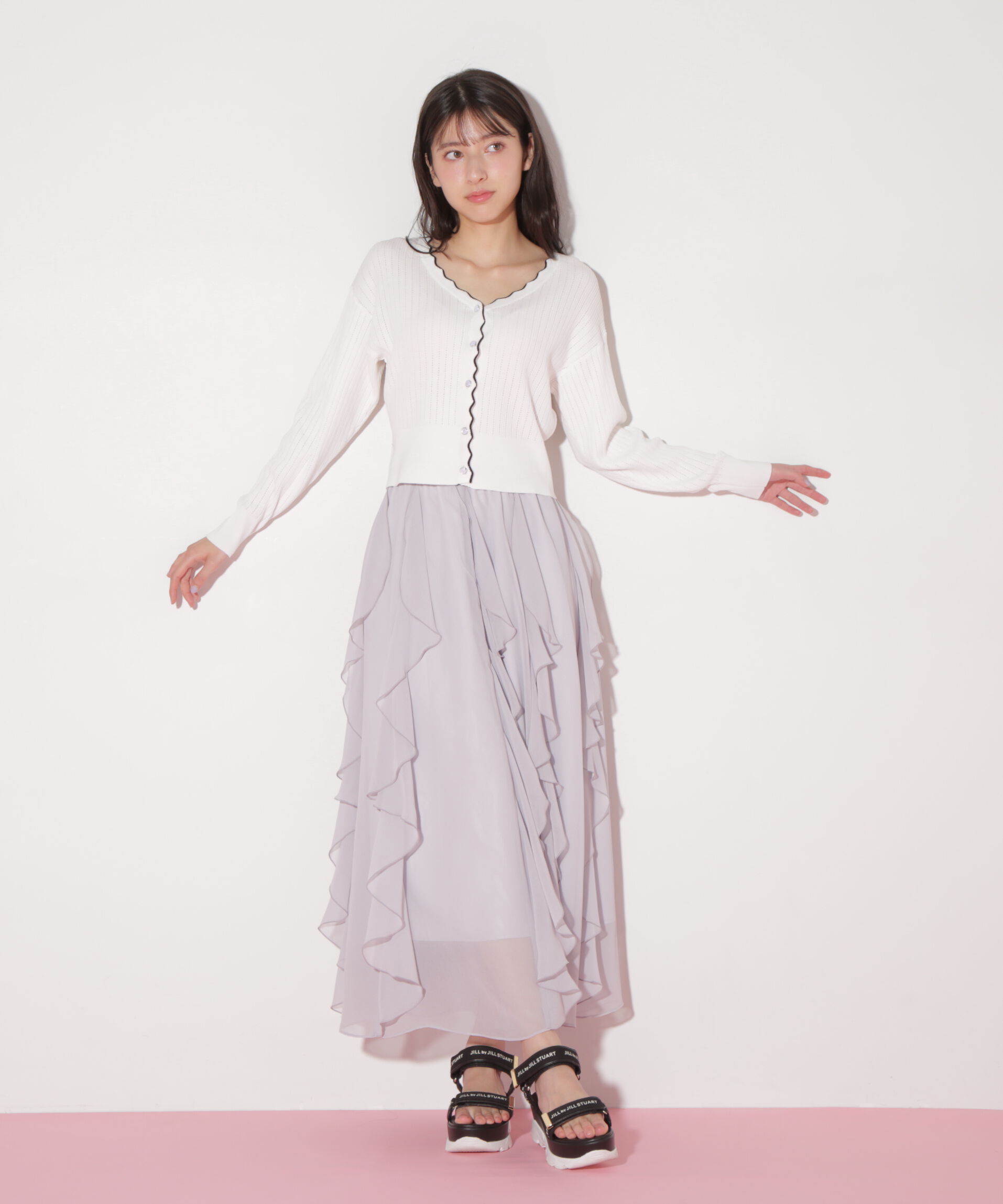  「アイレットリブスカラップカーディガン」|ニット・セーター|