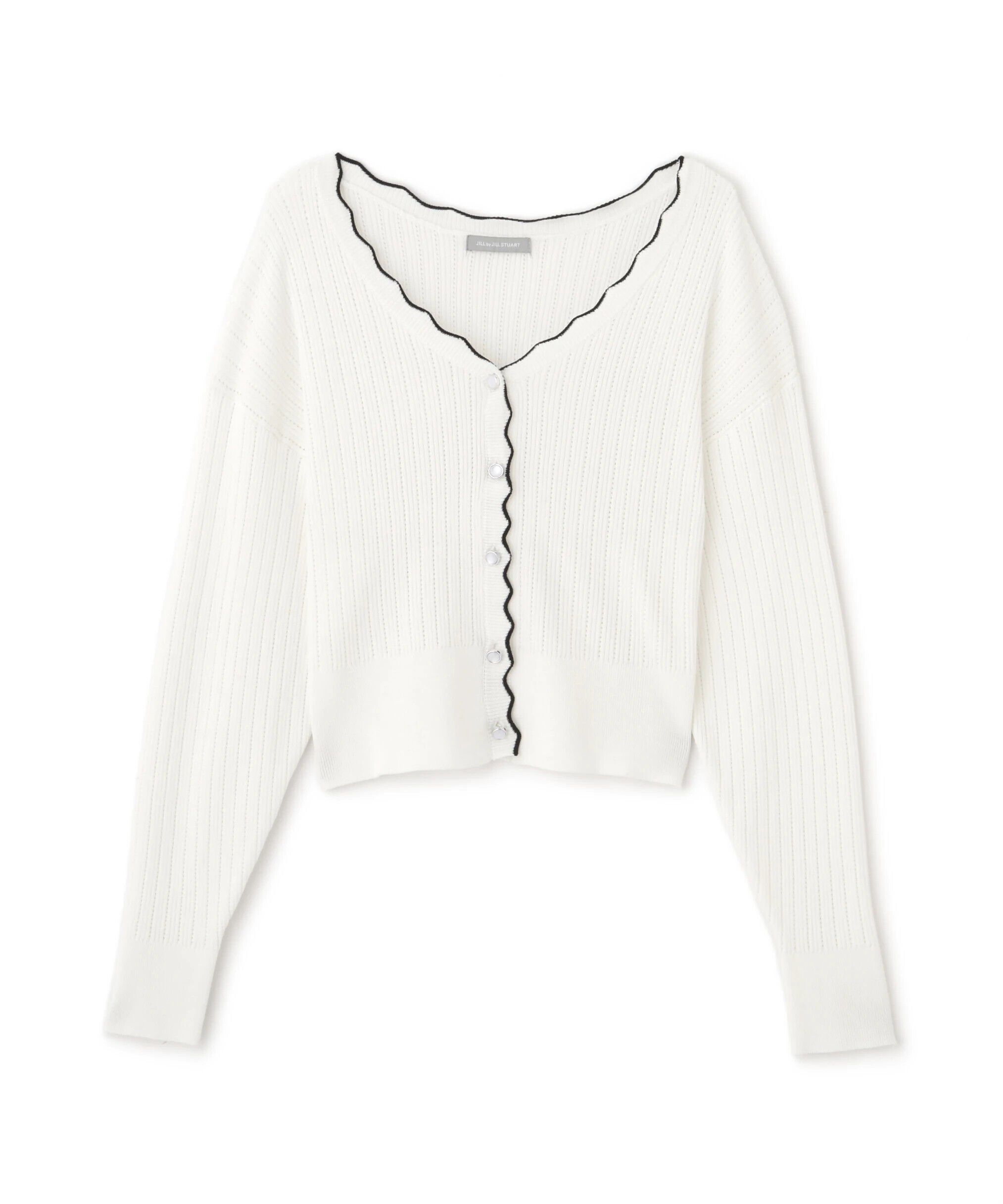  「アイレットリブスカラップカーディガン」|ニット・セーター|