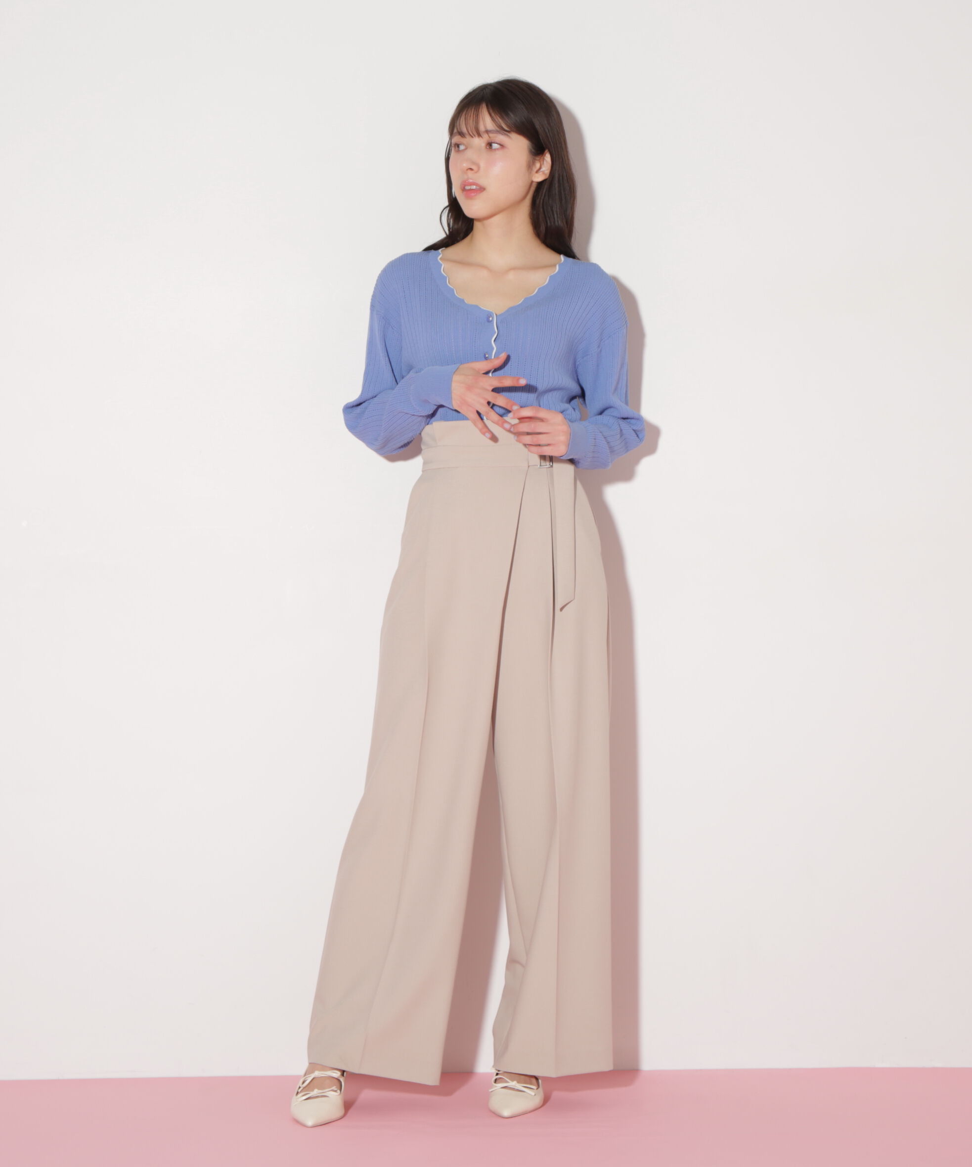  「アイレットリブスカラップカーディガン」|ニット・セーター|