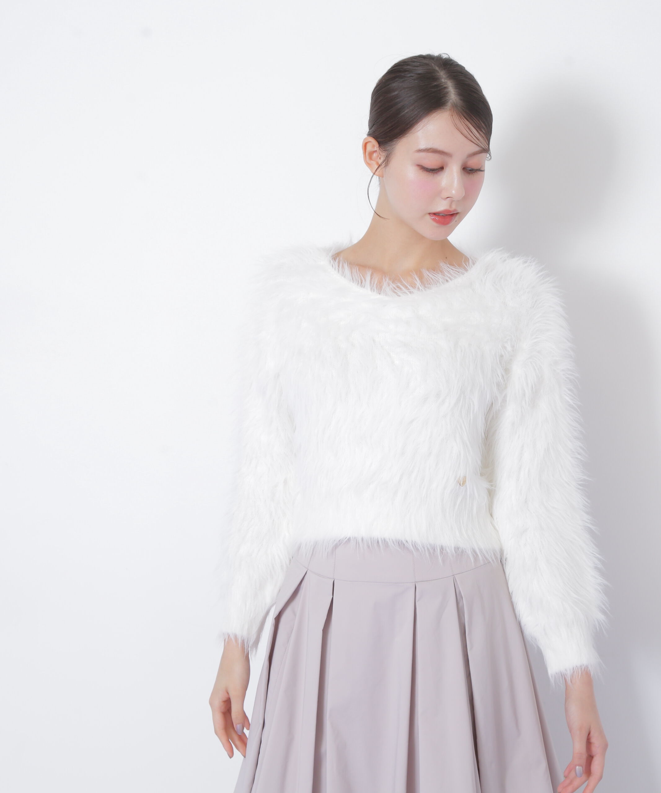  「起毛ロングシャギーニット」|ニット・セーター|