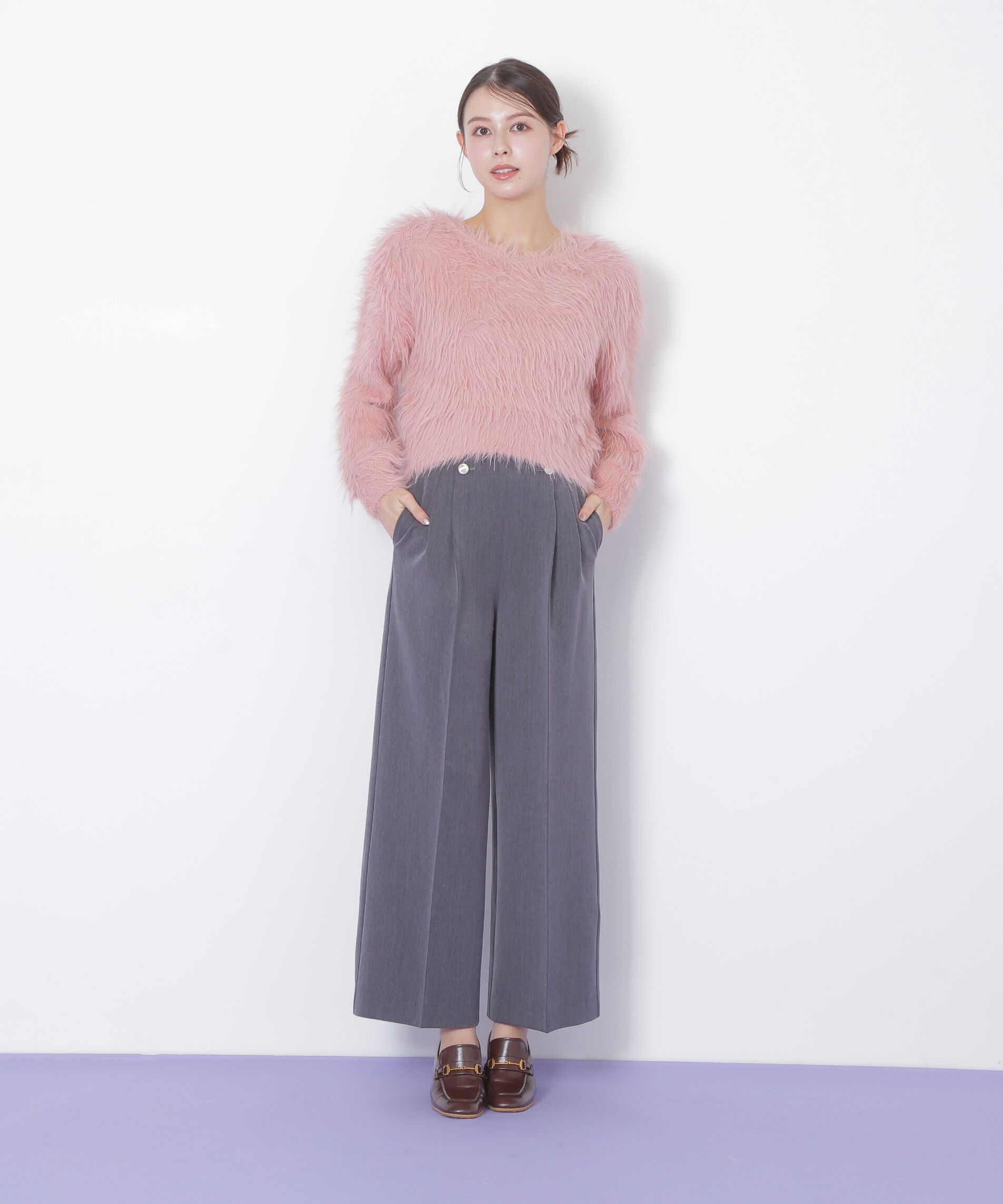  「起毛ロングシャギーニット」|ニット・セーター|