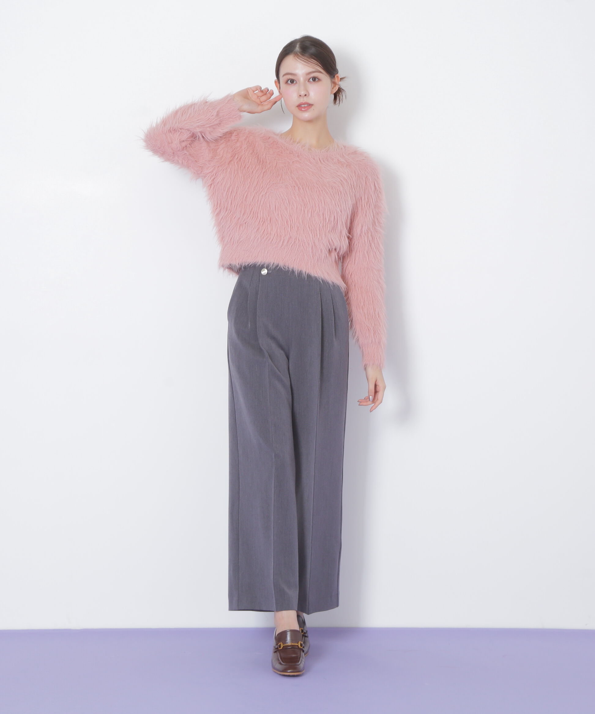  「起毛ロングシャギーニット」|ニット・セーター|