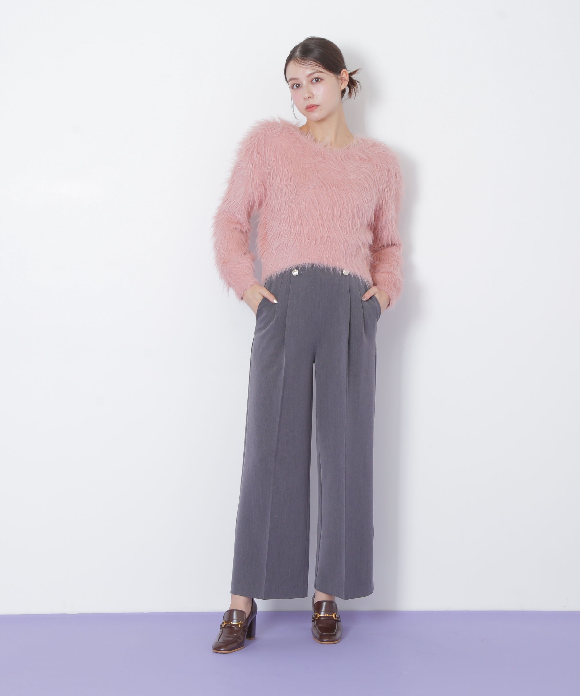  「起毛ロングシャギーニット」|ニット・セーター|