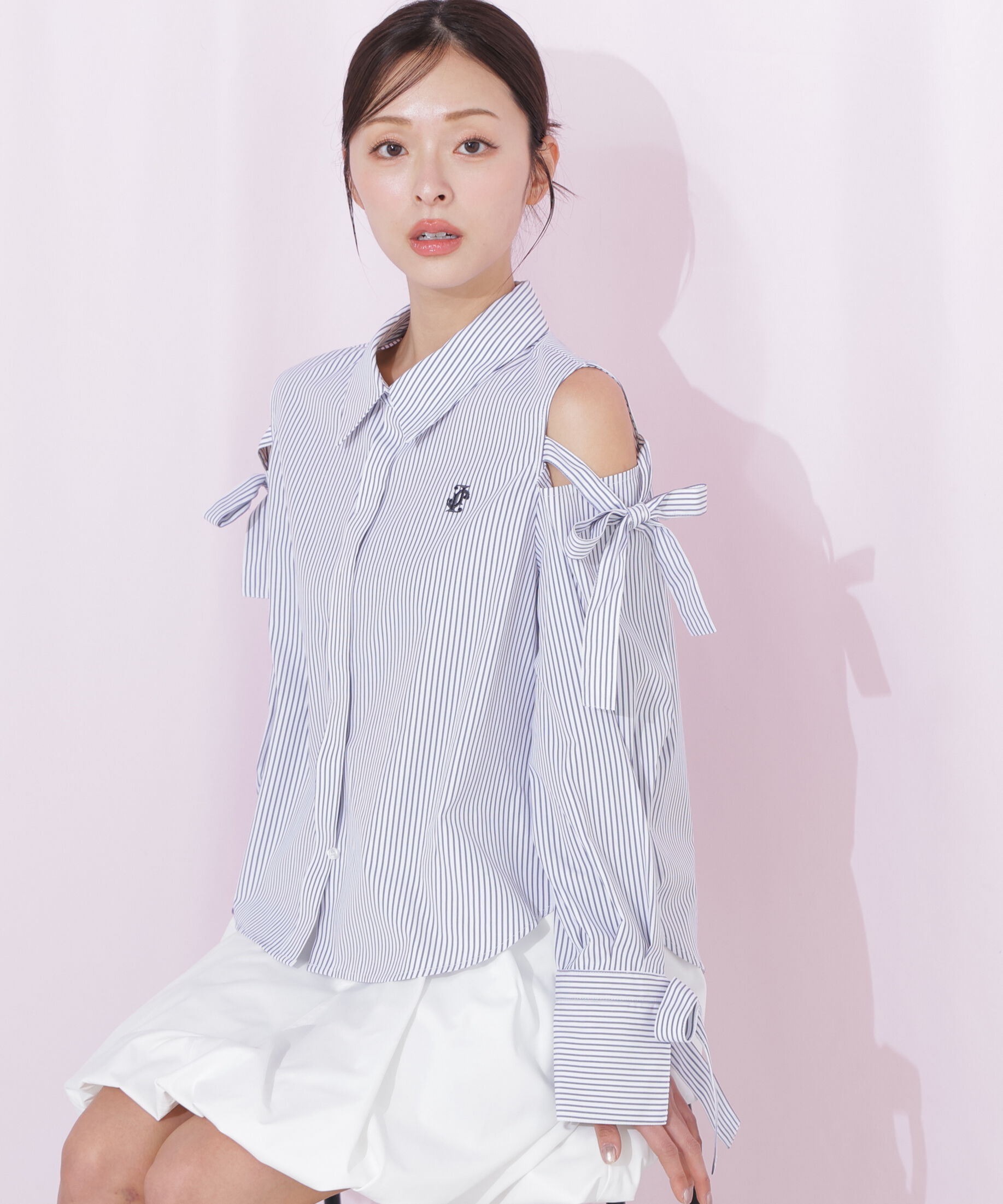  「ショルダーリボンシャツ」|シャツ・ブラウス|