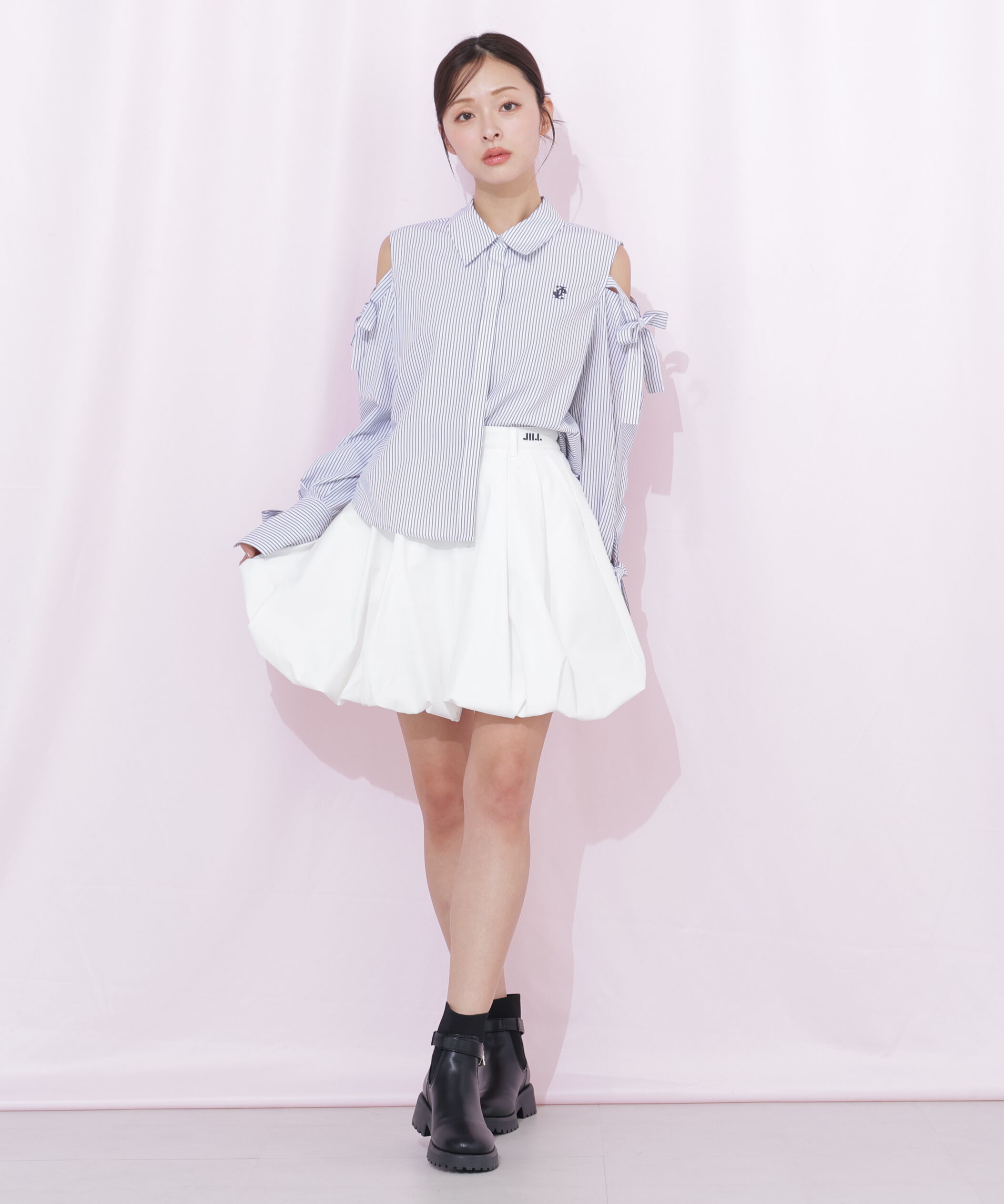  「ショルダーリボンシャツ」|シャツ・ブラウス|