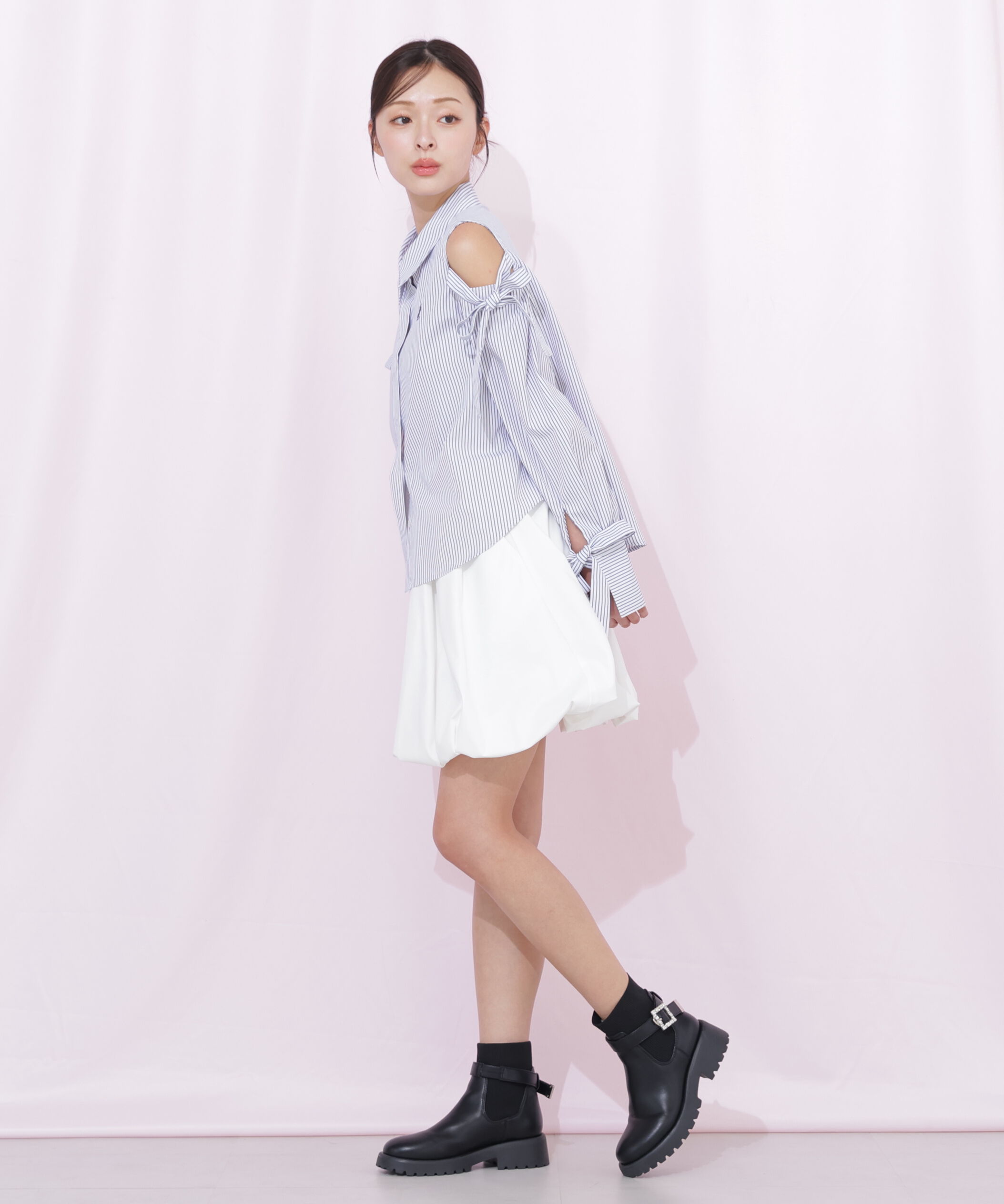  「ショルダーリボンシャツ」|シャツ・ブラウス|