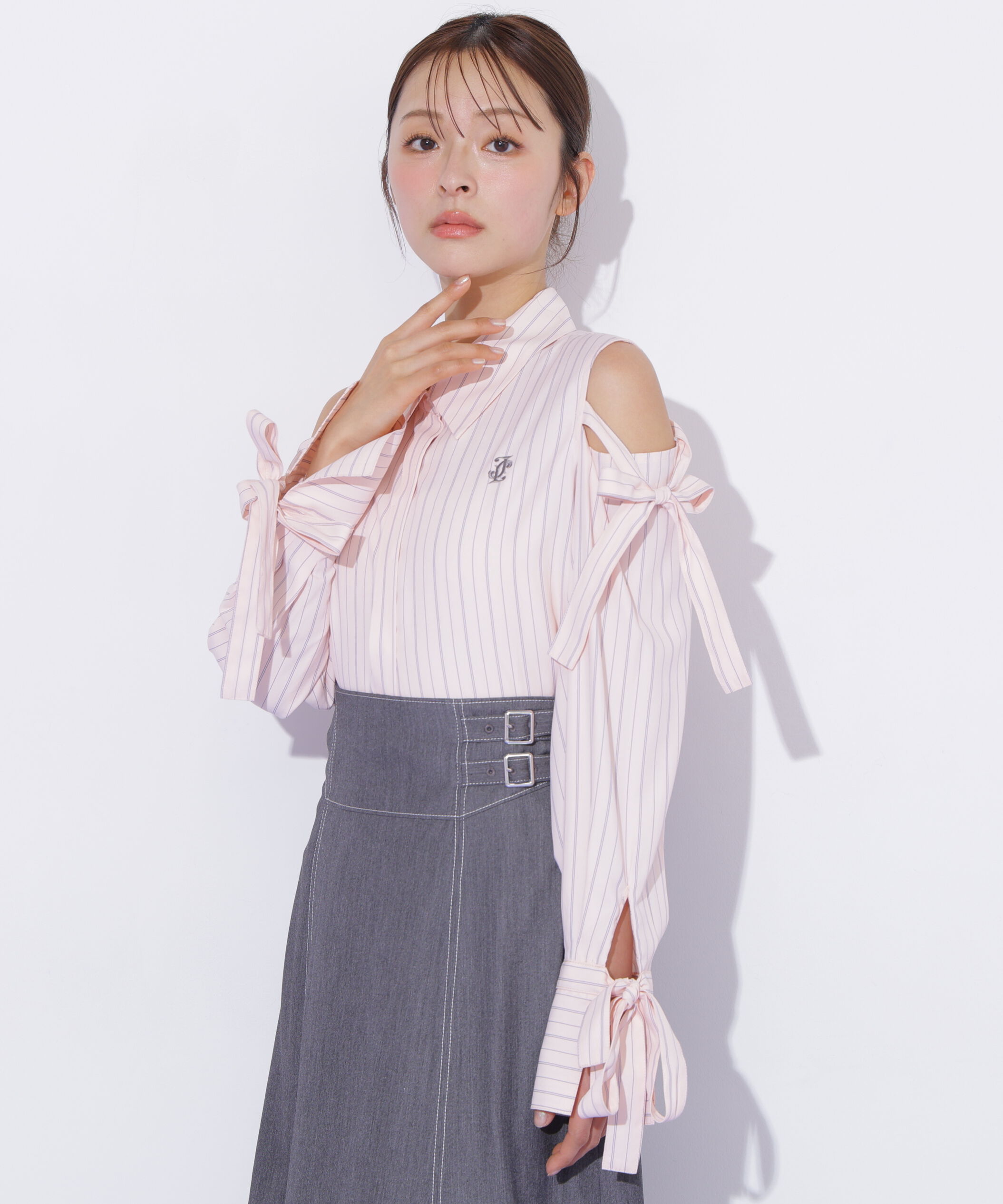  「ショルダーリボンシャツ」|シャツ・ブラウス|