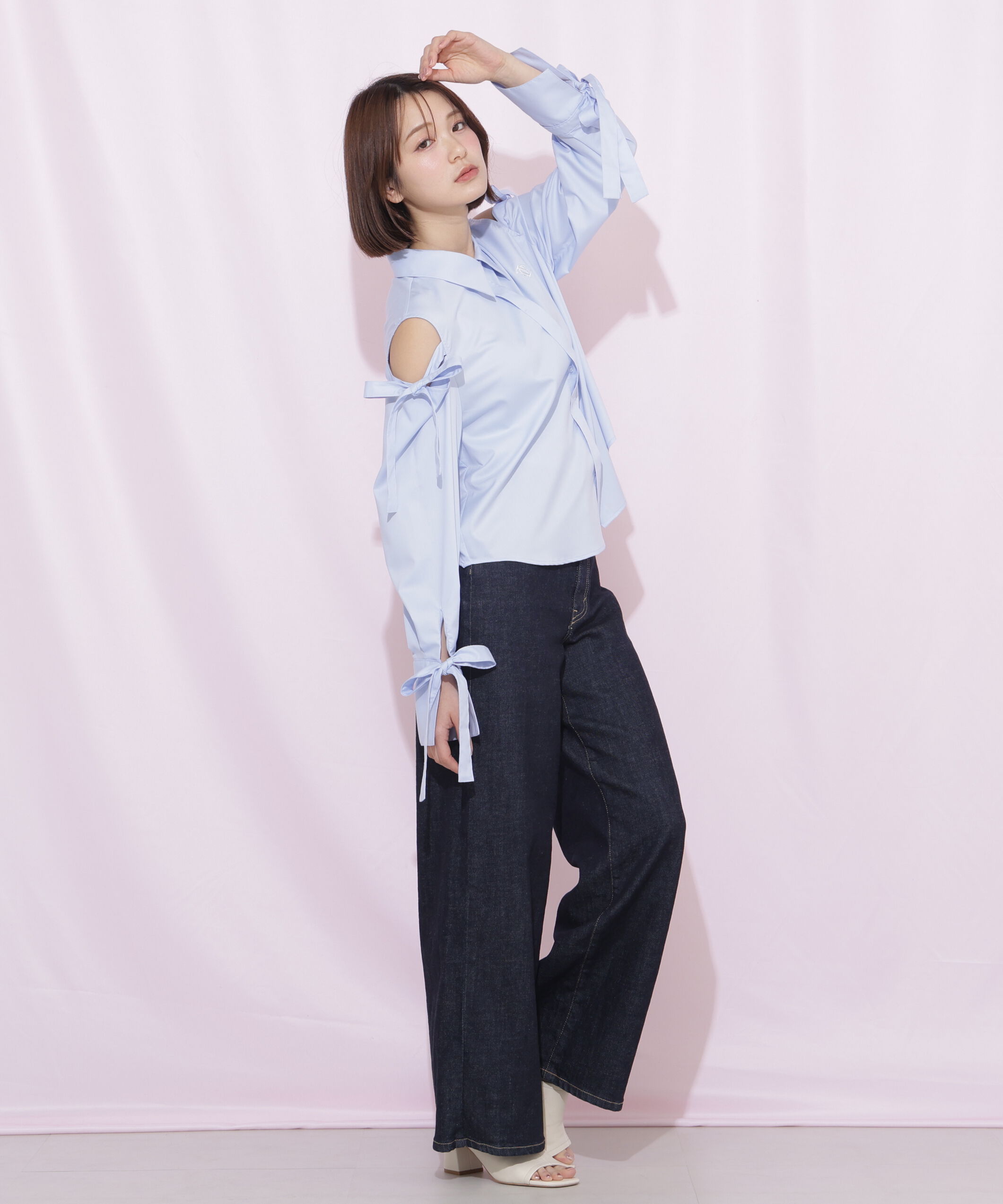  「ショルダーリボンシャツ」|シャツ・ブラウス|