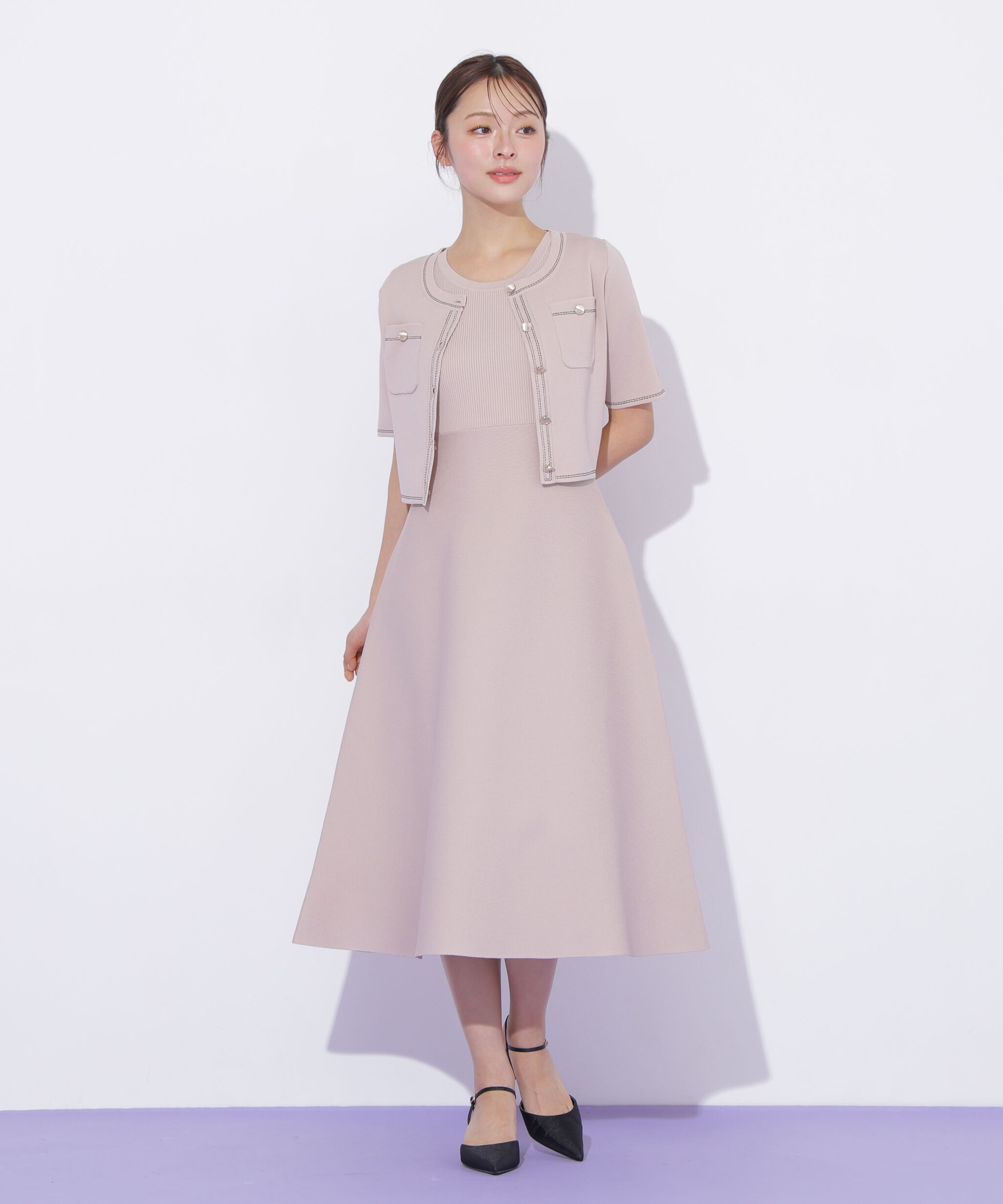  「ニットジャケットセットアップ」|ワンピース|