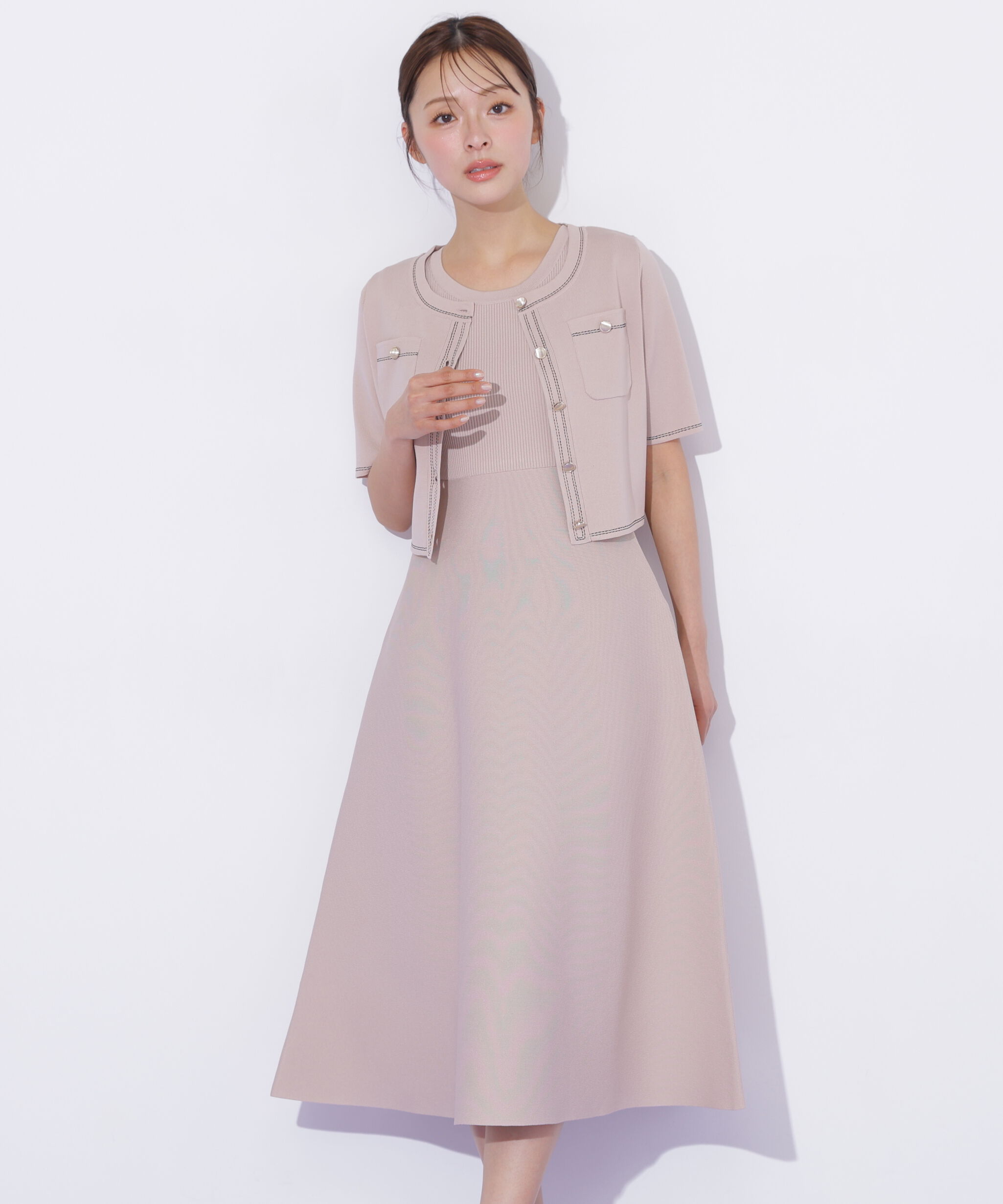  「ニットジャケットセットアップ」|ワンピース|