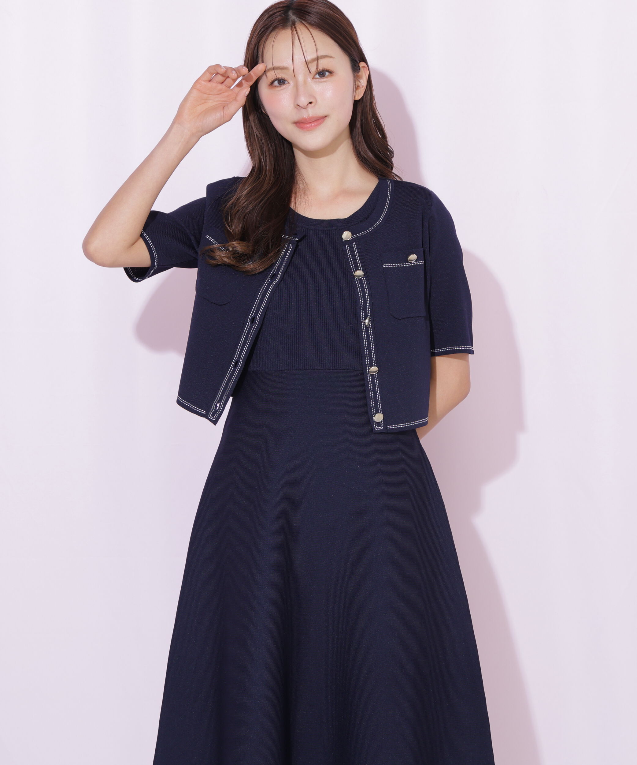  「ニットジャケットセットアップ」|ワンピース|