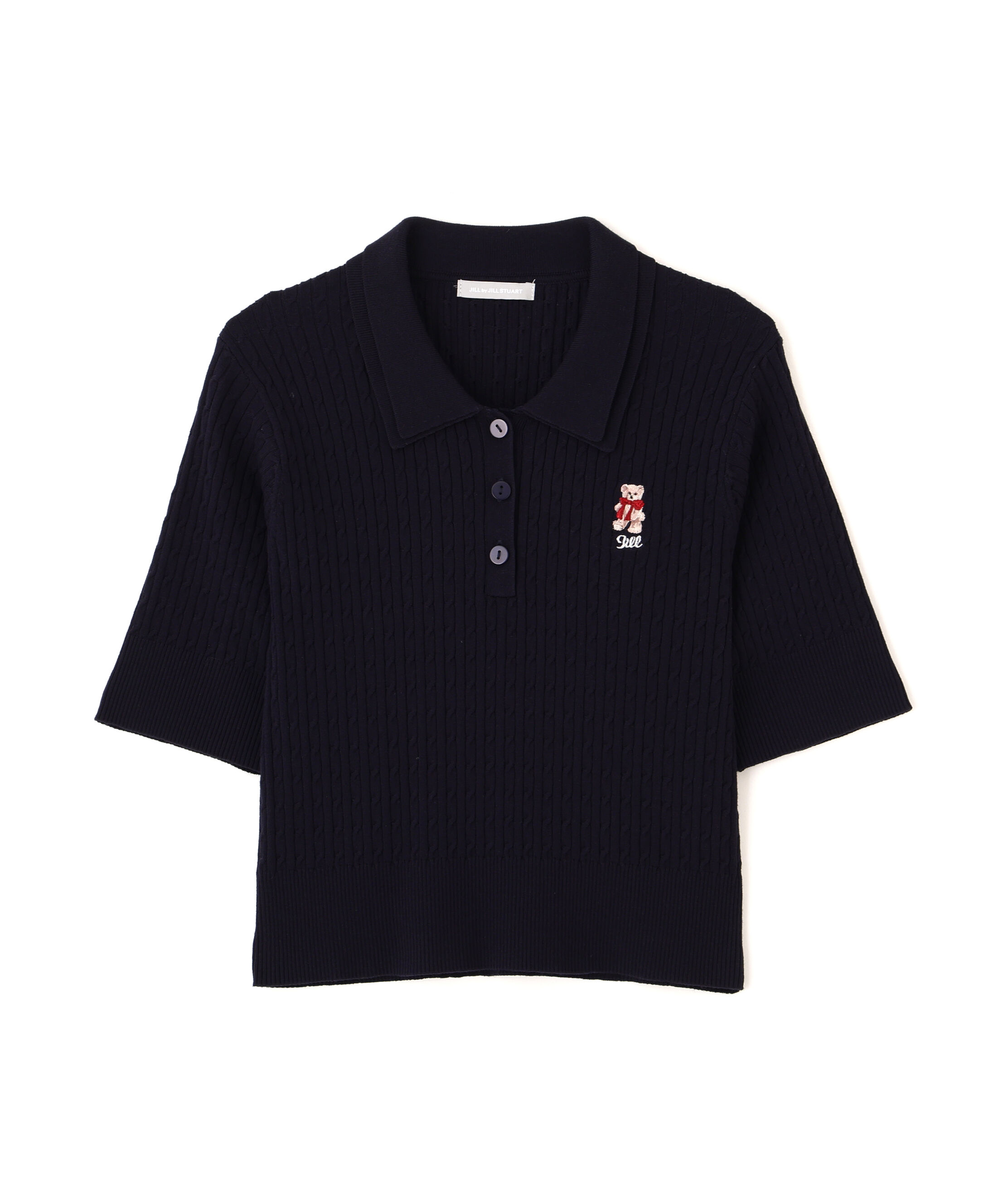  「＜BEARシリーズ＞ダブルカラーケーブルニット」|ニット・セーター|