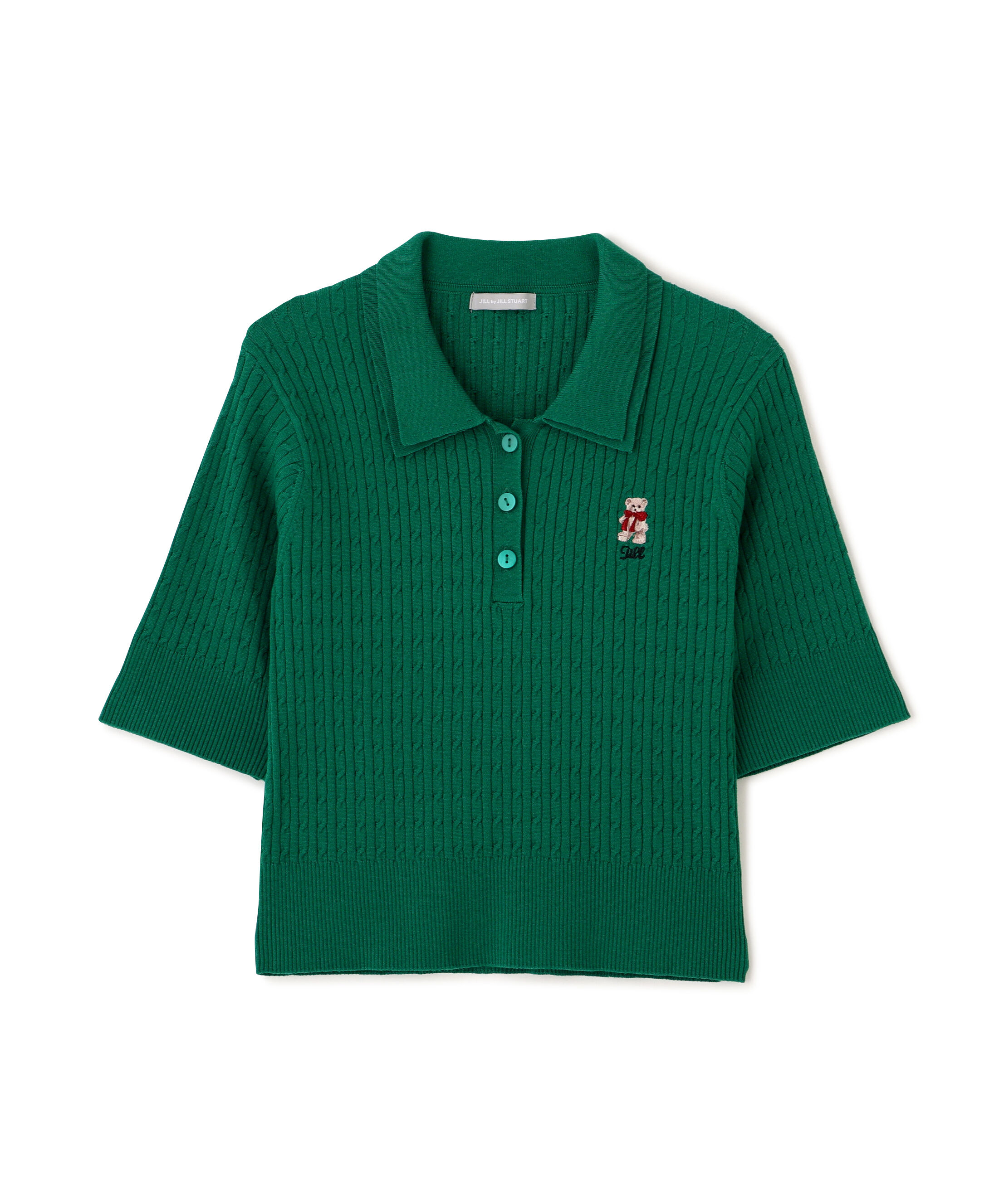  「＜BEARシリーズ＞ダブルカラーケーブルニット」|ニット・セーター|