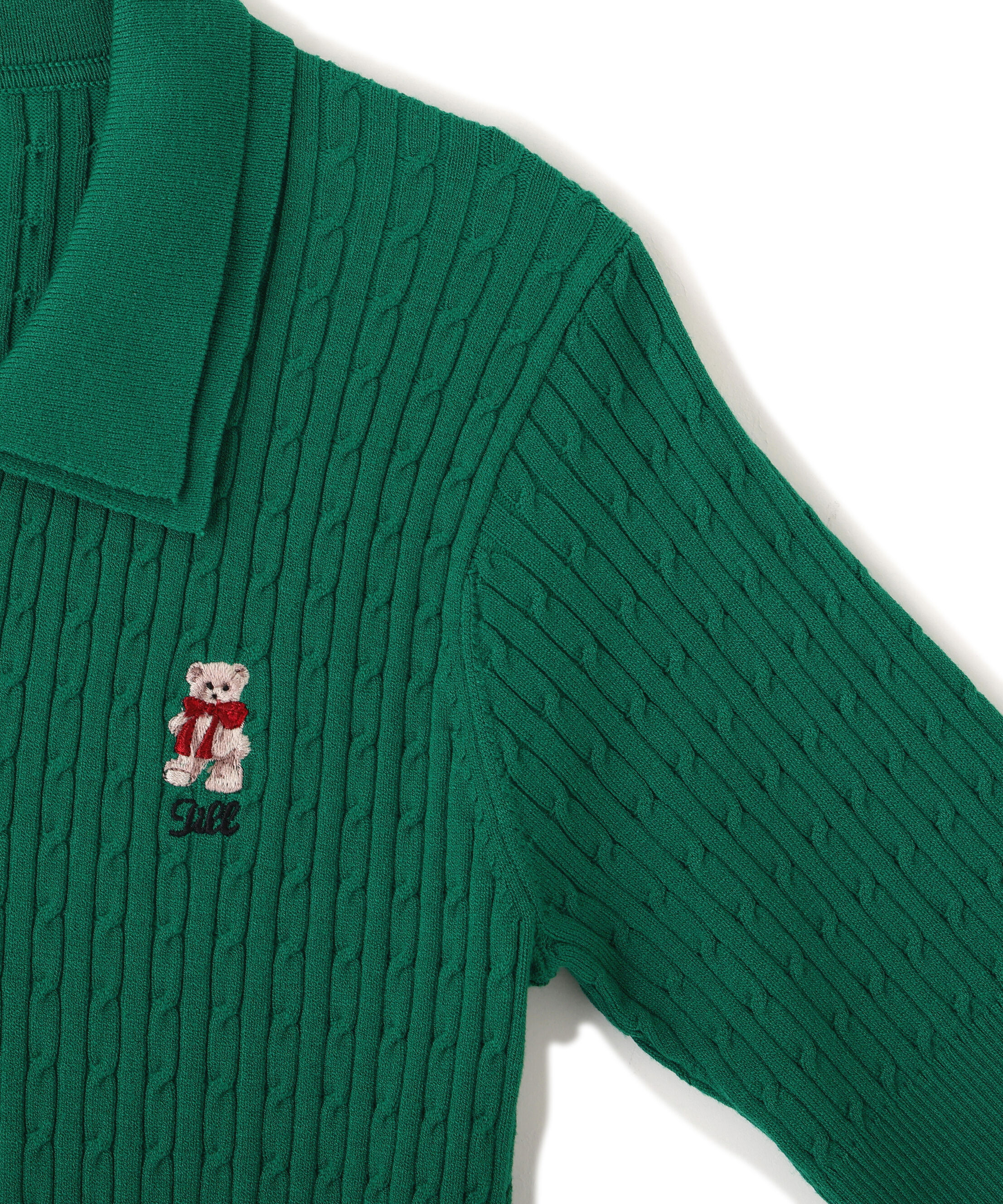  「＜BEARシリーズ＞ダブルカラーケーブルニット」|ニット・セーター|