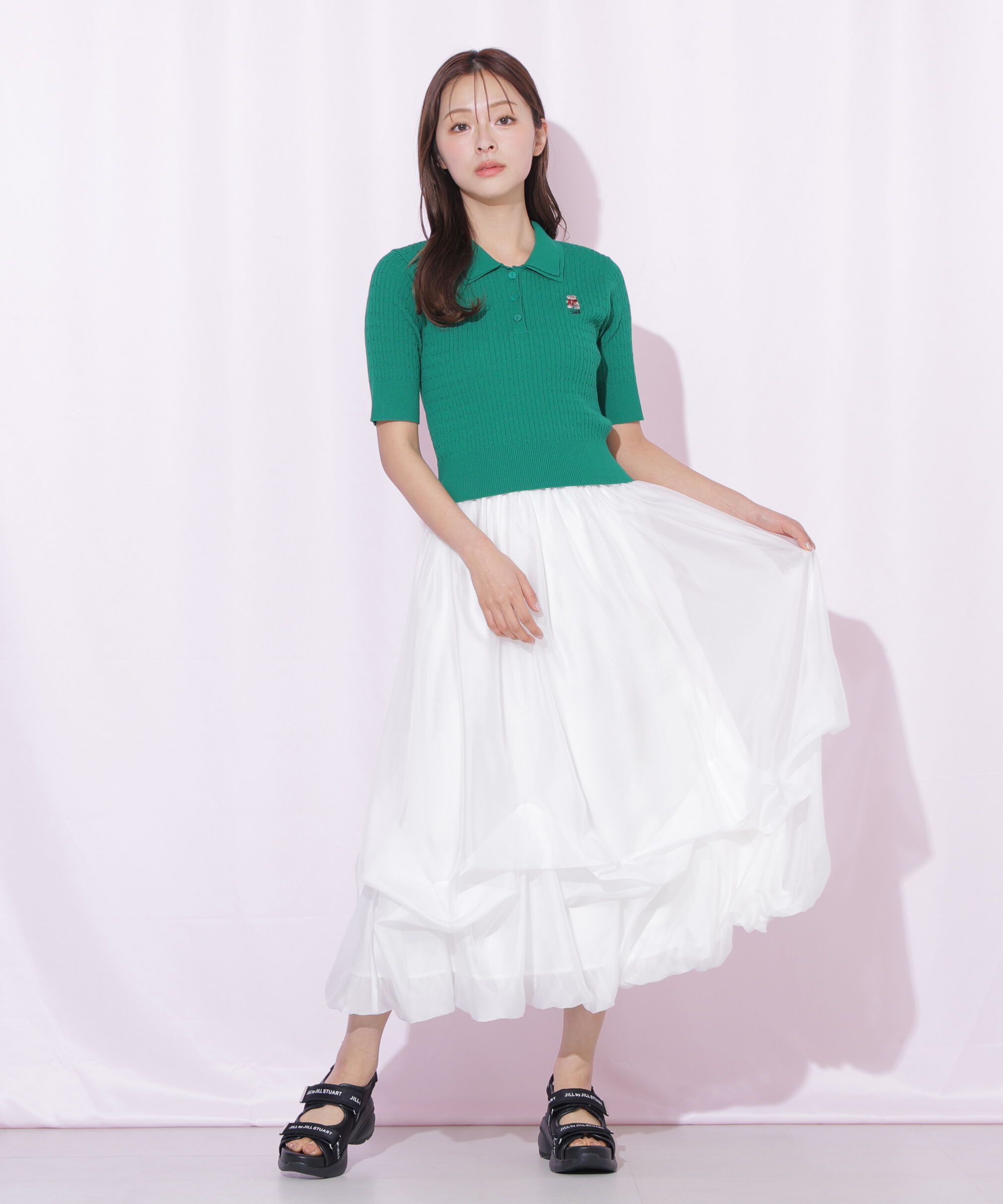  「＜BEARシリーズ＞ダブルカラーケーブルニット」|ニット・セーター|