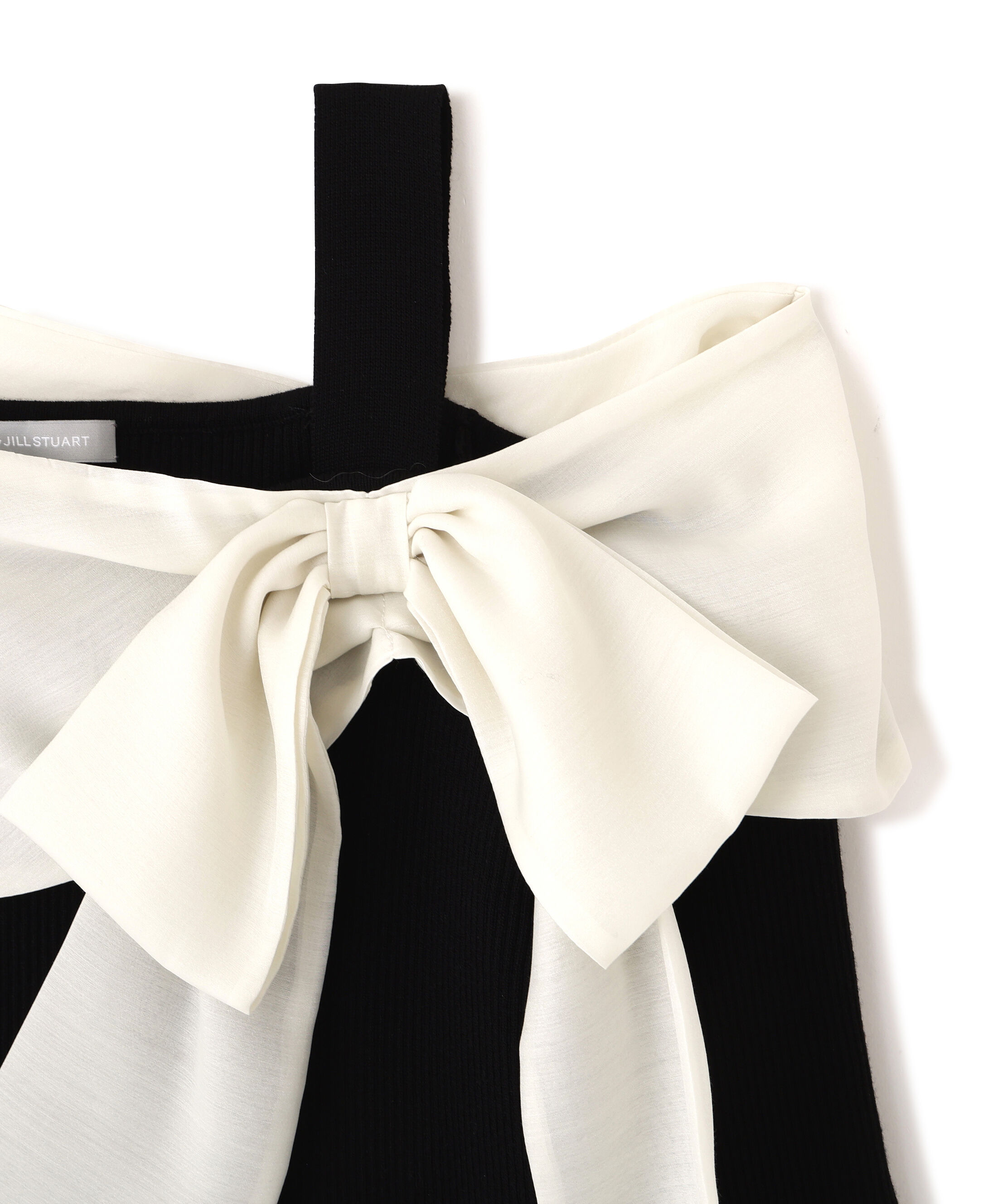  「半袖アシメリボンニット」|ニット・セーター|