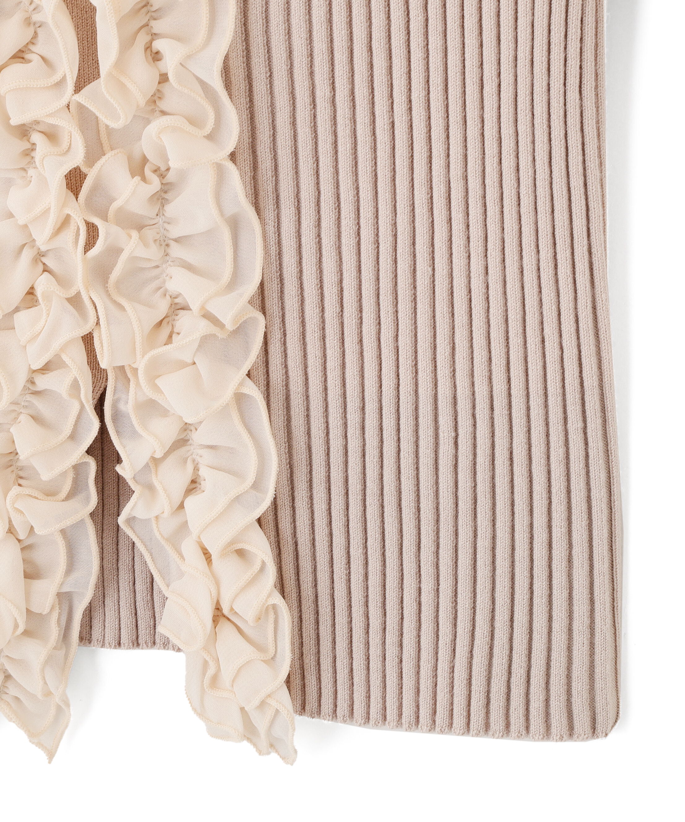  「フリルトリムニット半袖」|ニット・セーター|