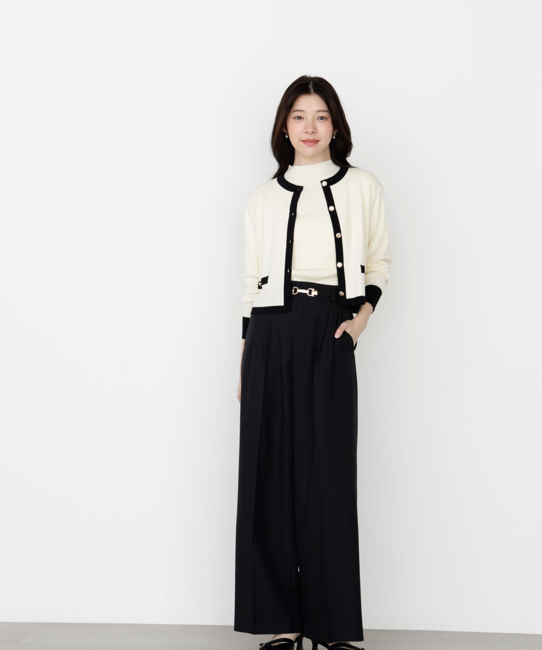 PROPORTION BODY DRESSING「ハイウエストワイドパンツ 25AW」|その他|ブラック