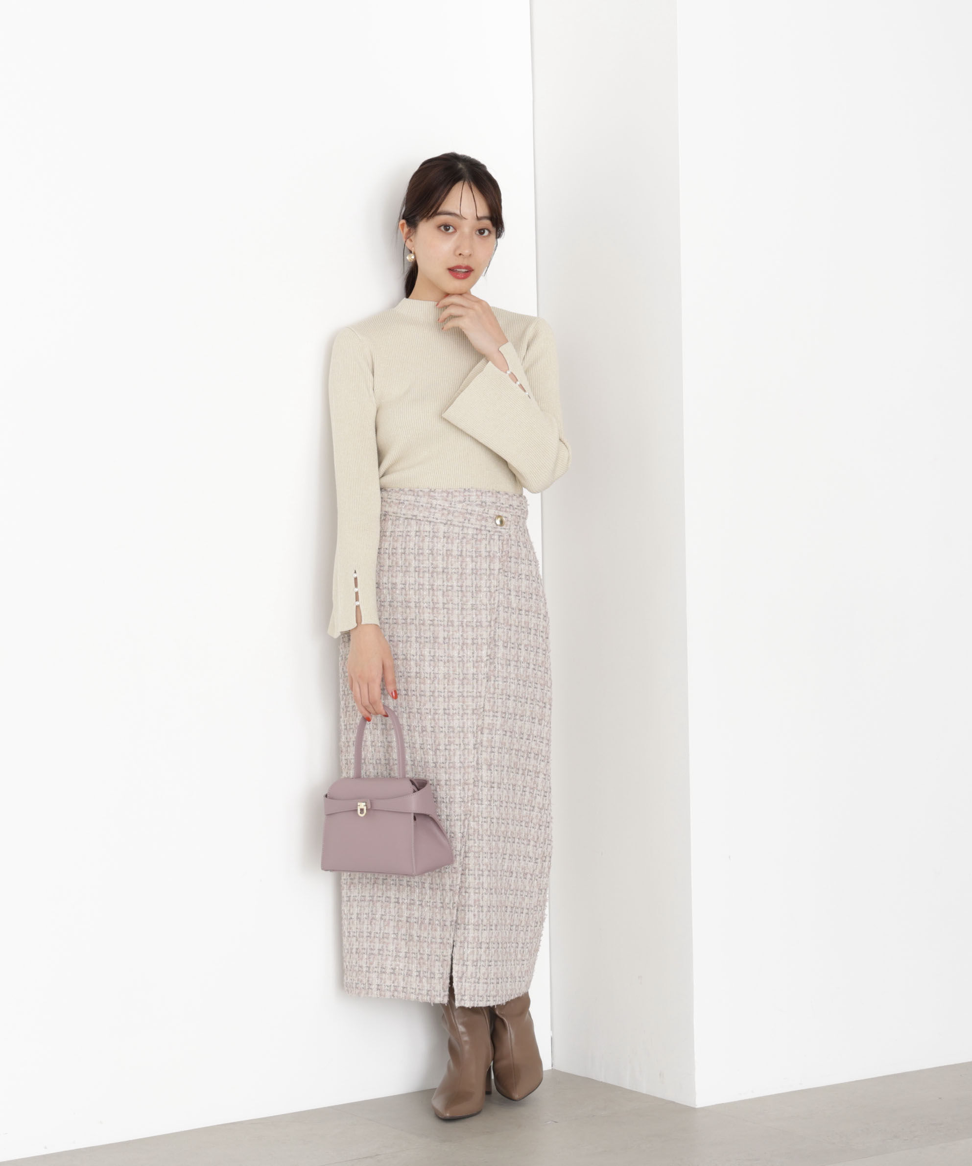 PROPORTION BODY DRESSING「＜ハンドウォッシャブル＞スタンドネックリブニット 25AW」|ニット・セーター|