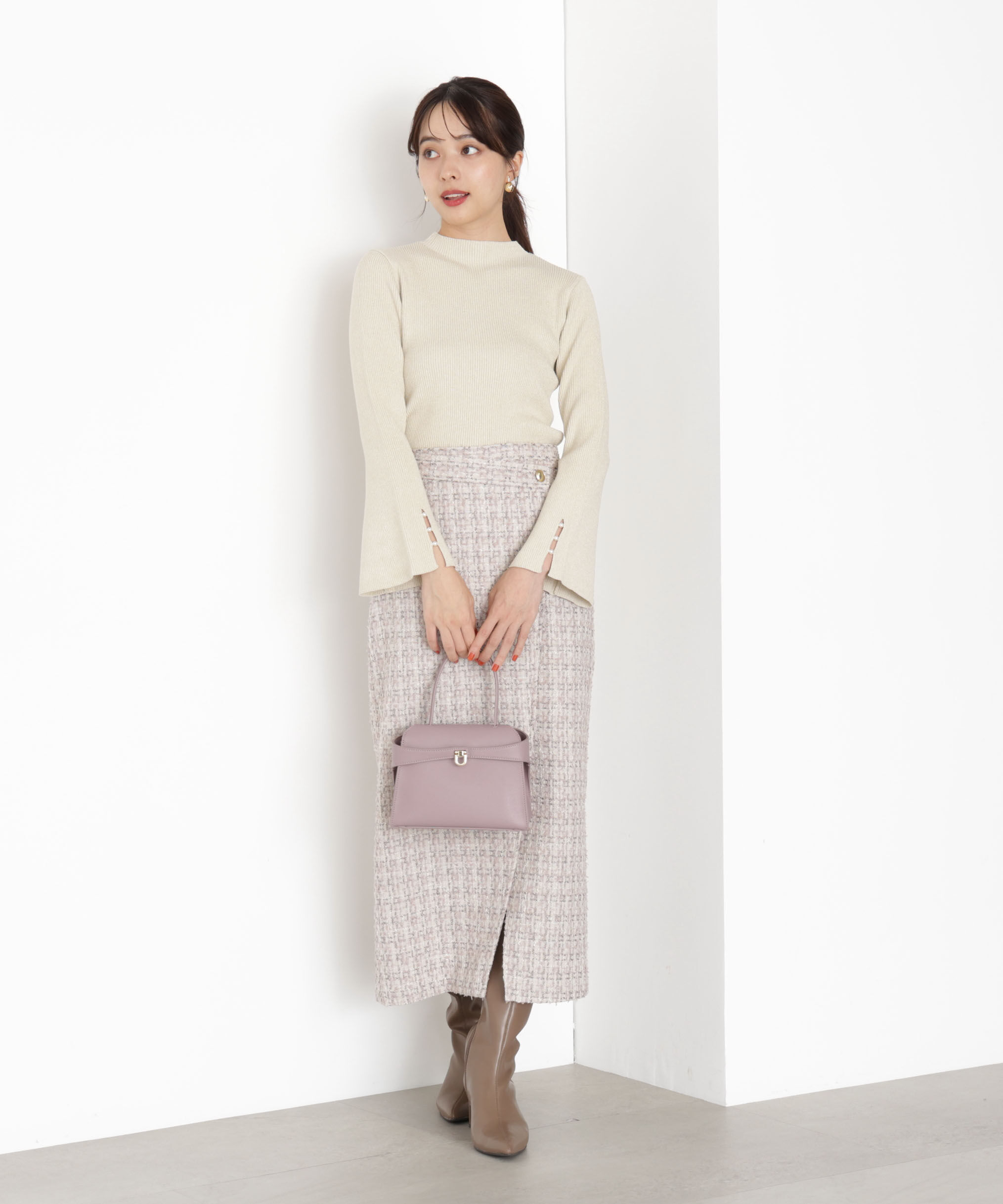 PROPORTION BODY DRESSING「＜ハンドウォッシャブル＞スタンドネックリブニット 25AW」|ニット・セーター|