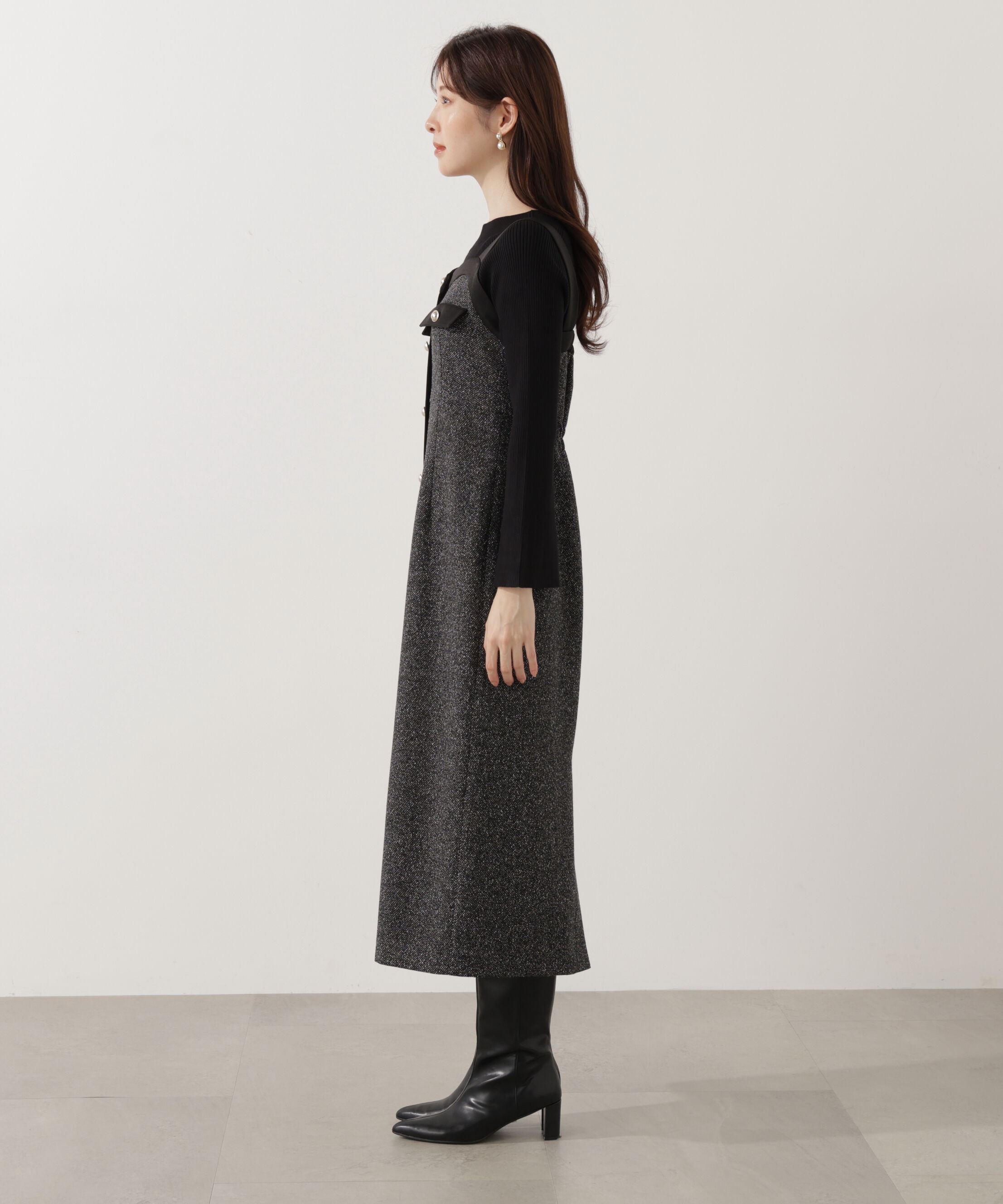 PROPORTION BODY DRESSING「ツイードロングジャンスカ 25AW」|ワンピース|