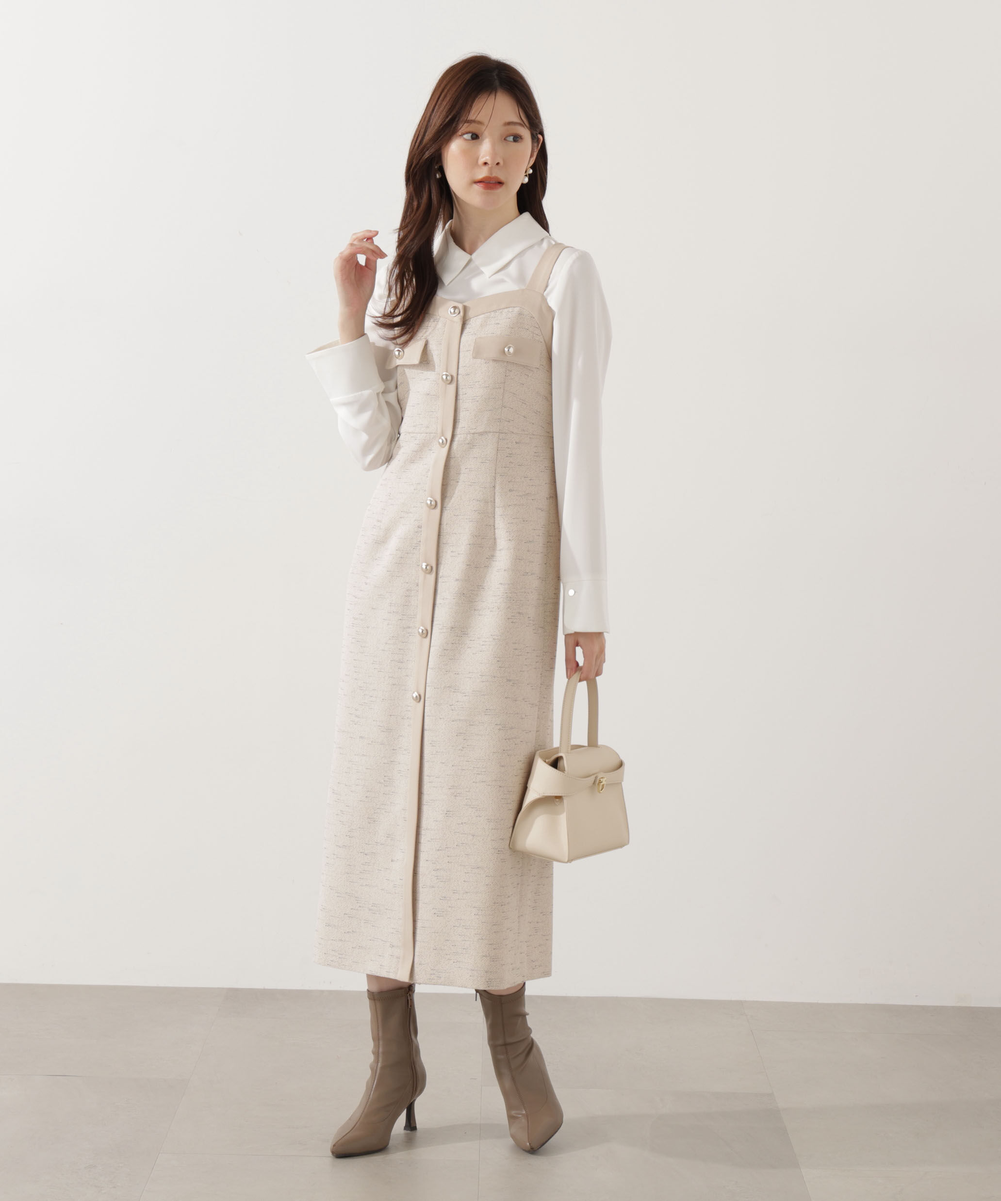 PROPORTION BODY DRESSING「ツイードロングジャンスカ 25AW」|ワンピース|