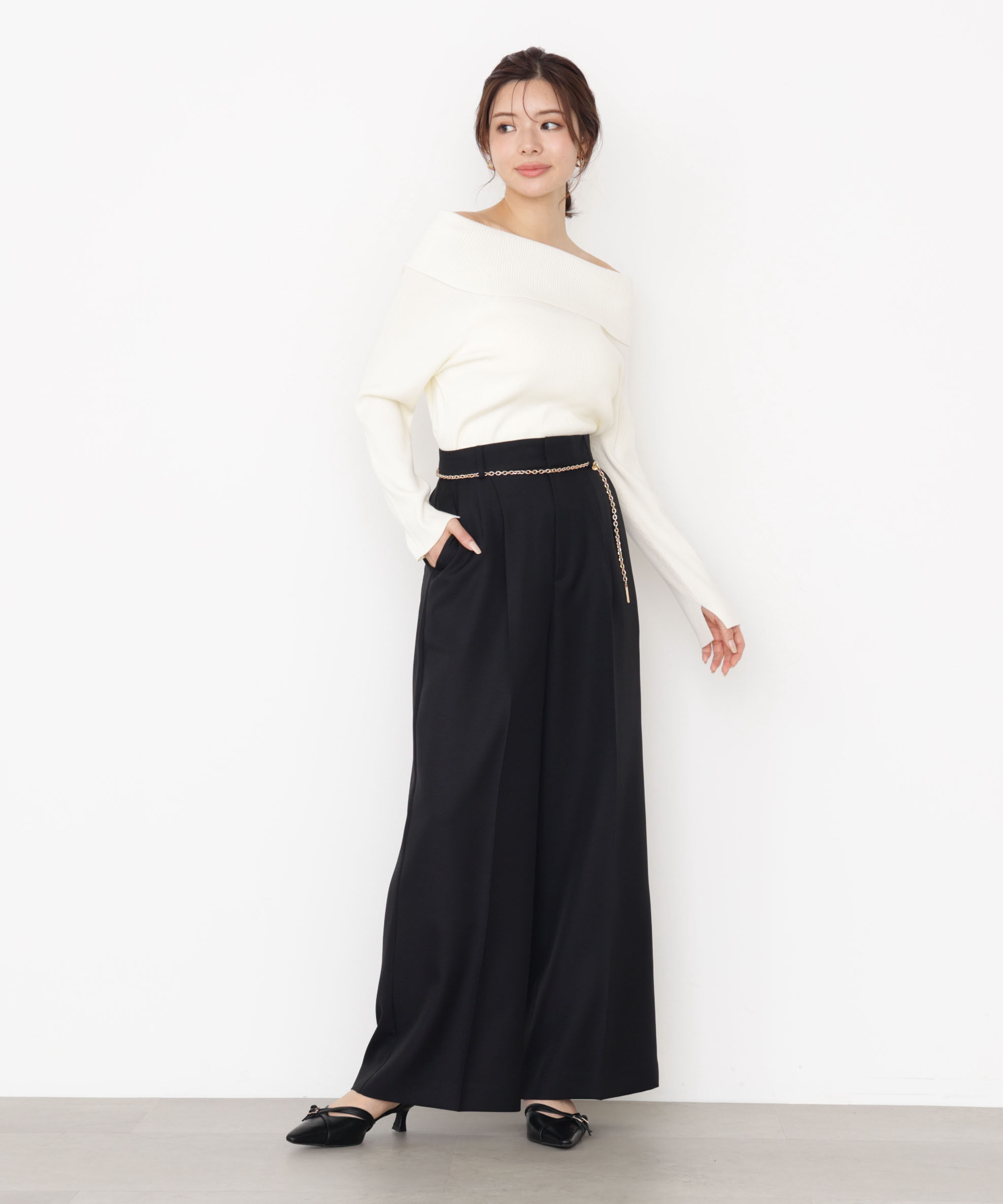PROPORTION BODY DRESSING「＜谷川菜奈さんコラボ＞チェーン付きワイドパンツ 25AW」|その他|