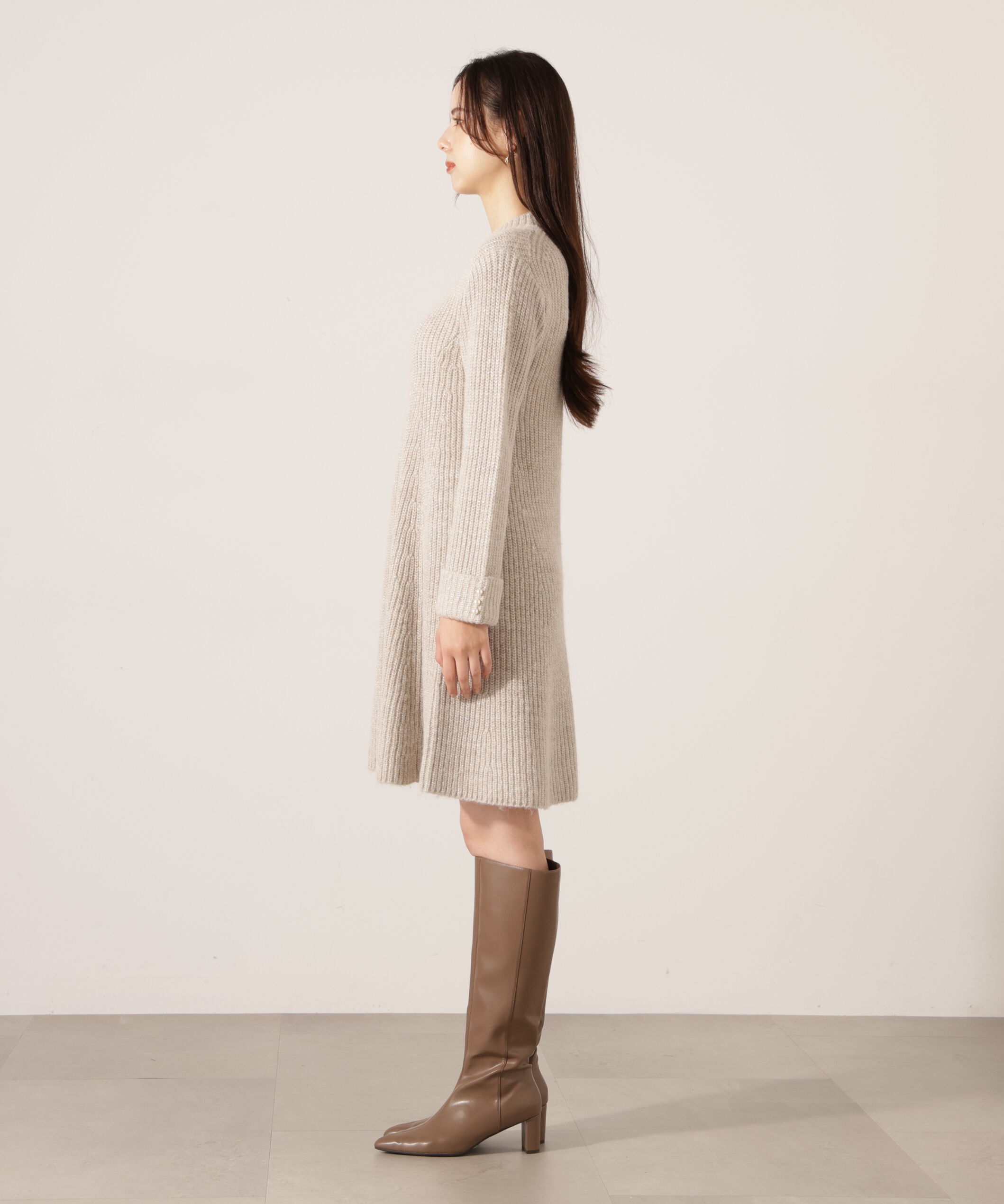 PROPORTION BODY DRESSING「ウールブレンドラメ入りニットミニワンピース　25AW」|ワンピース|
