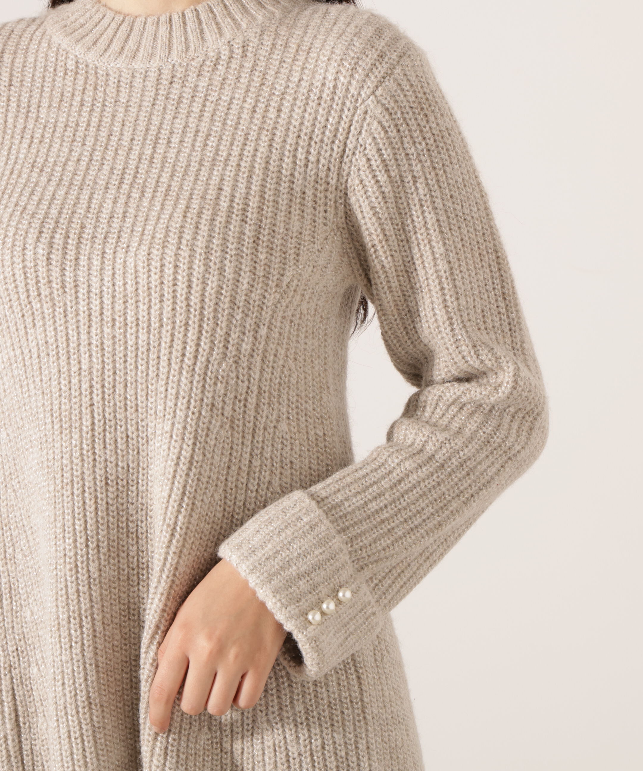 PROPORTION BODY DRESSING「ウールブレンドラメ入りニットミニワンピース　25AW」|ワンピース|