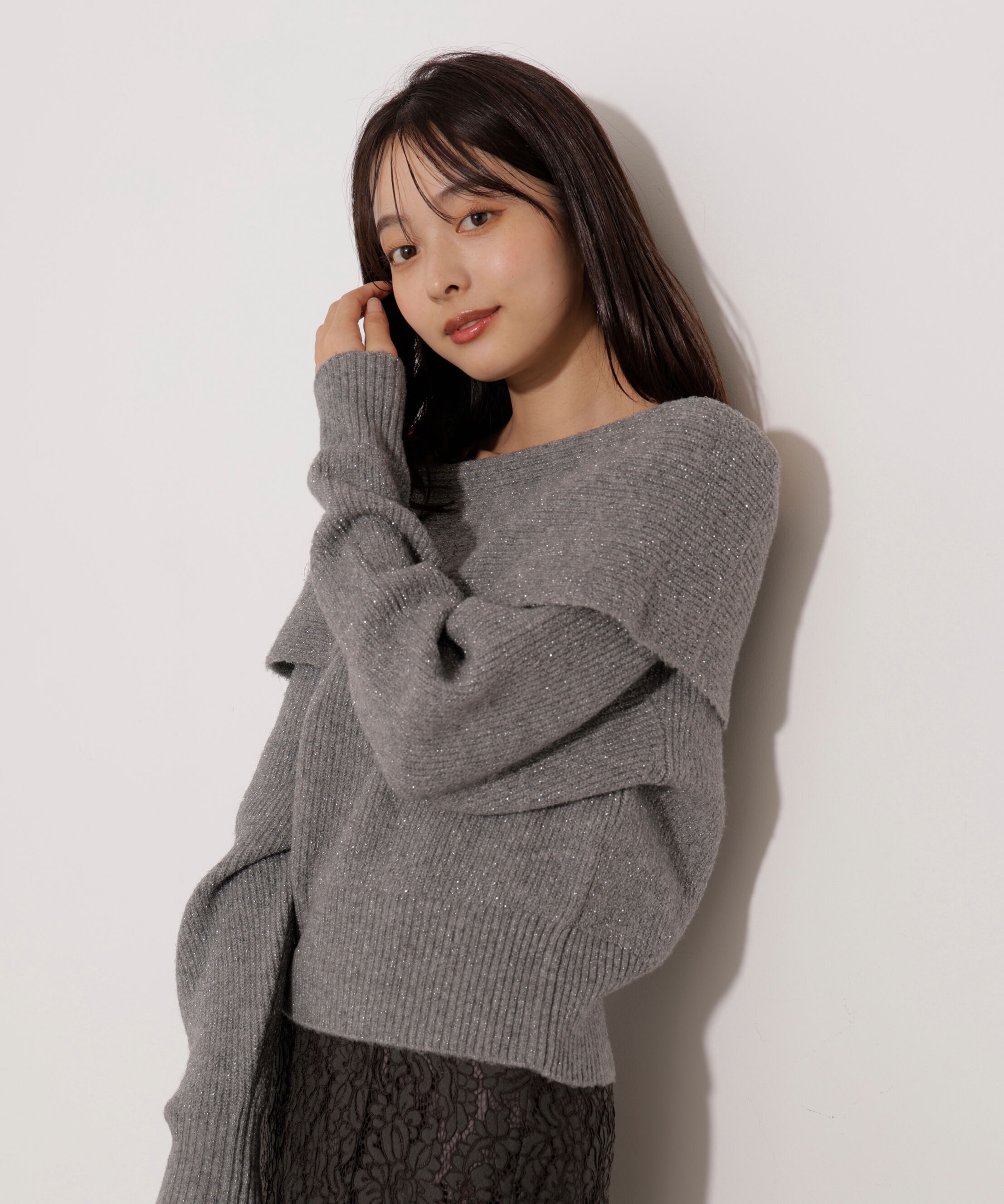 PROPORTION BODY DRESSING「ラメ入りオフショルニット」|ニット・セーター|