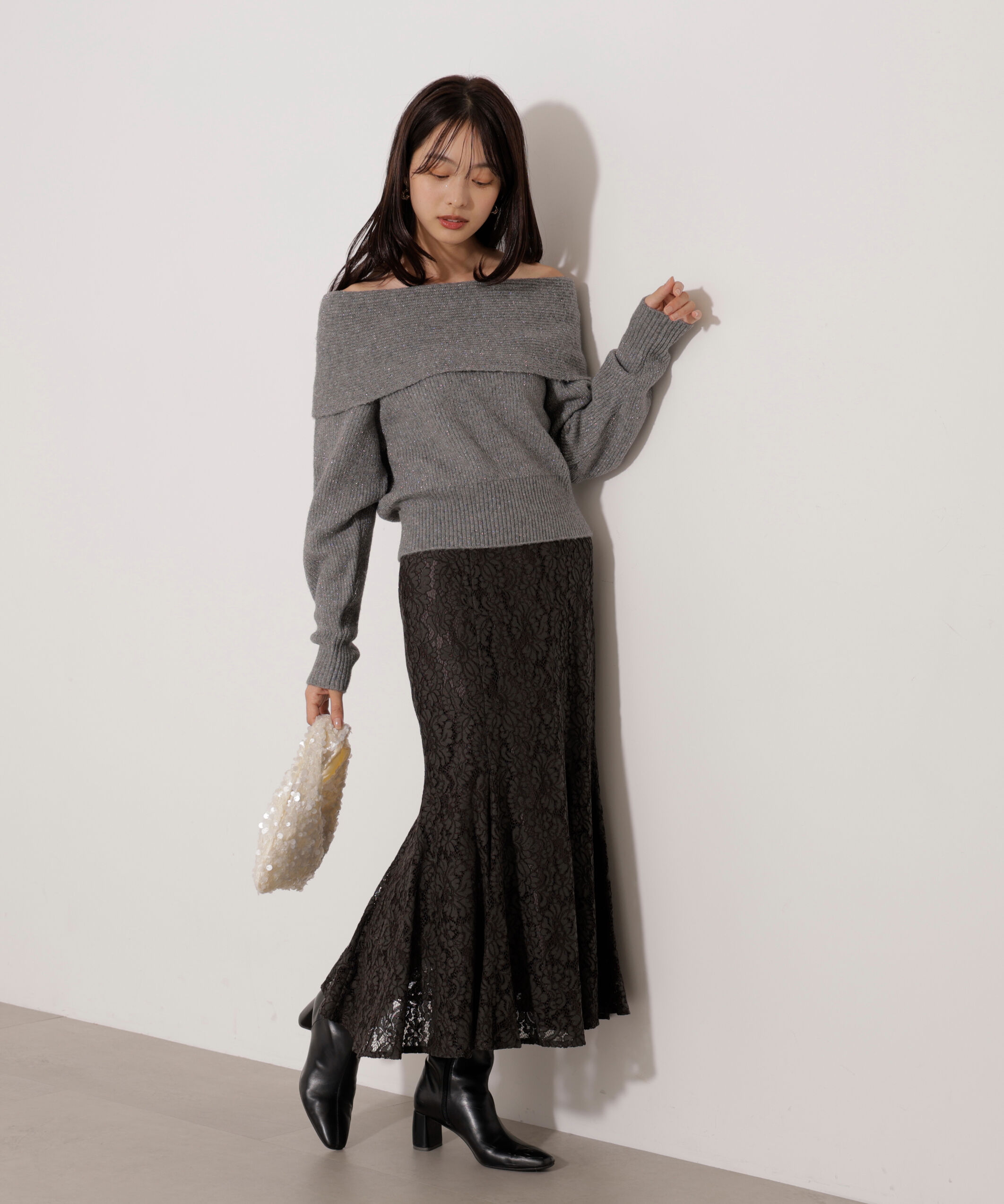 PROPORTION BODY DRESSING「ラメ入りオフショルニット」|ニット・セーター|