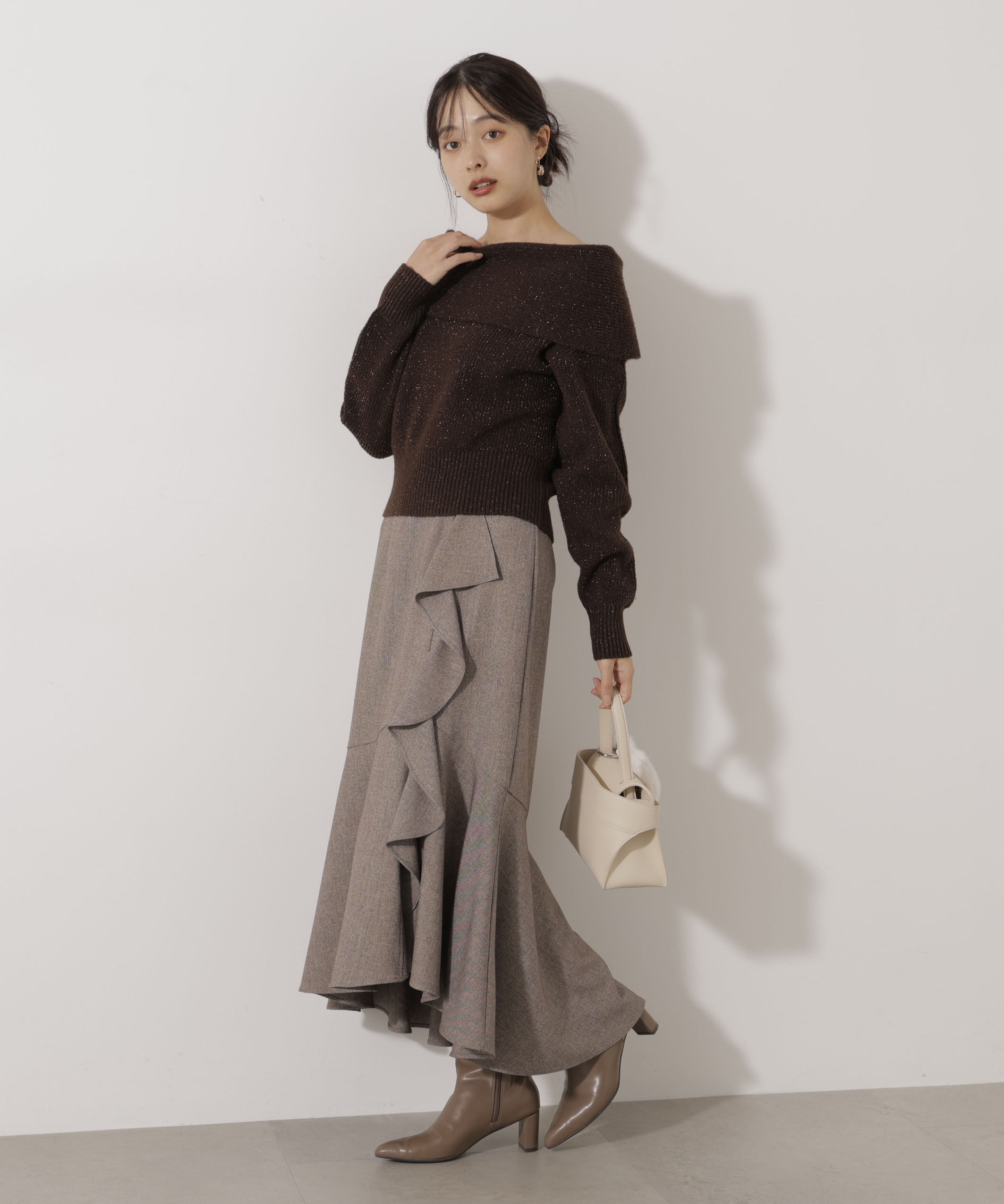 PROPORTION BODY DRESSING「ラメ入りオフショルニット」|ニット・セーター|