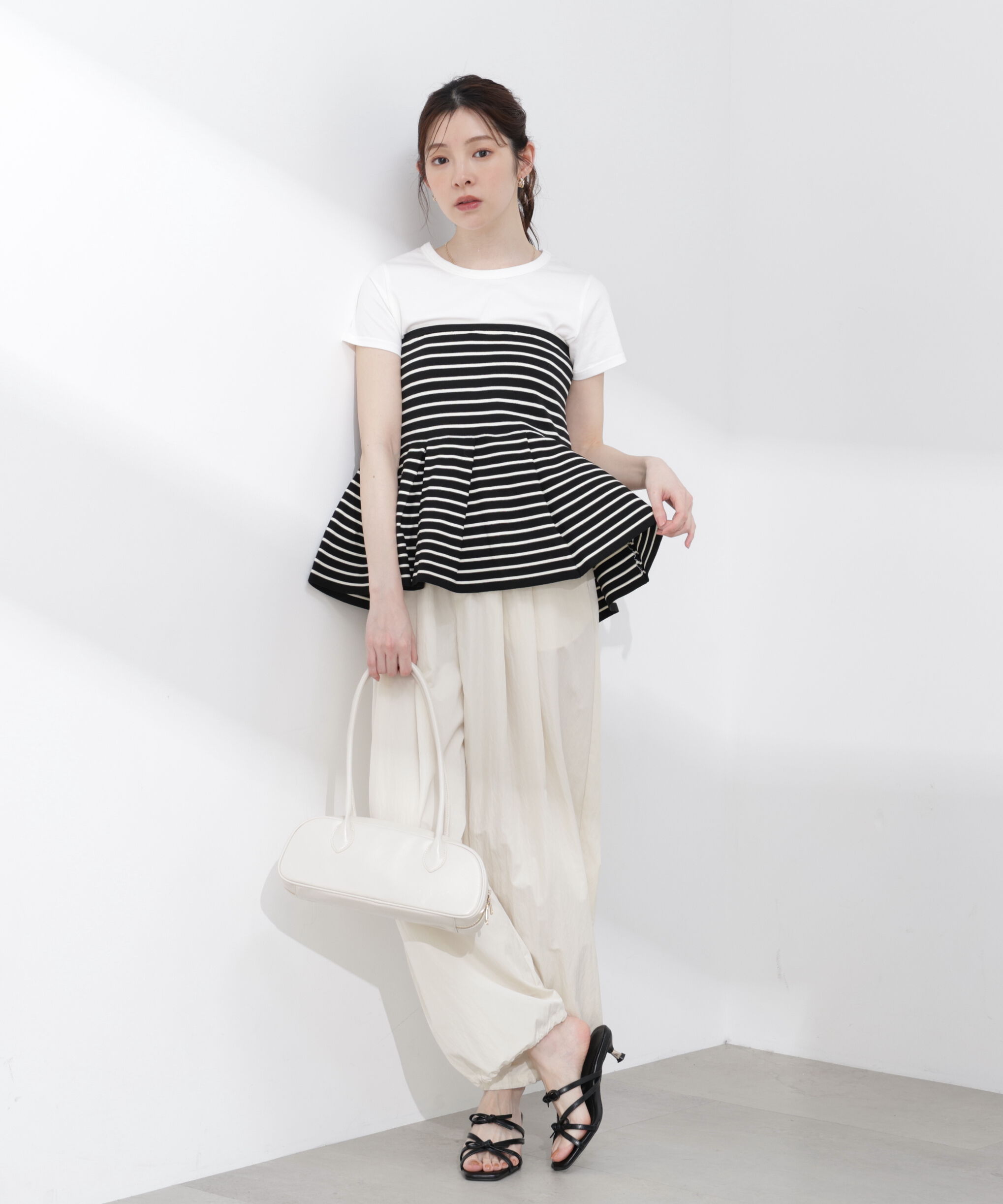PROPORTION BODY DRESSING「〈a/mie〉ナイロンタックパンツ 26SS」|その他|アイボリー2