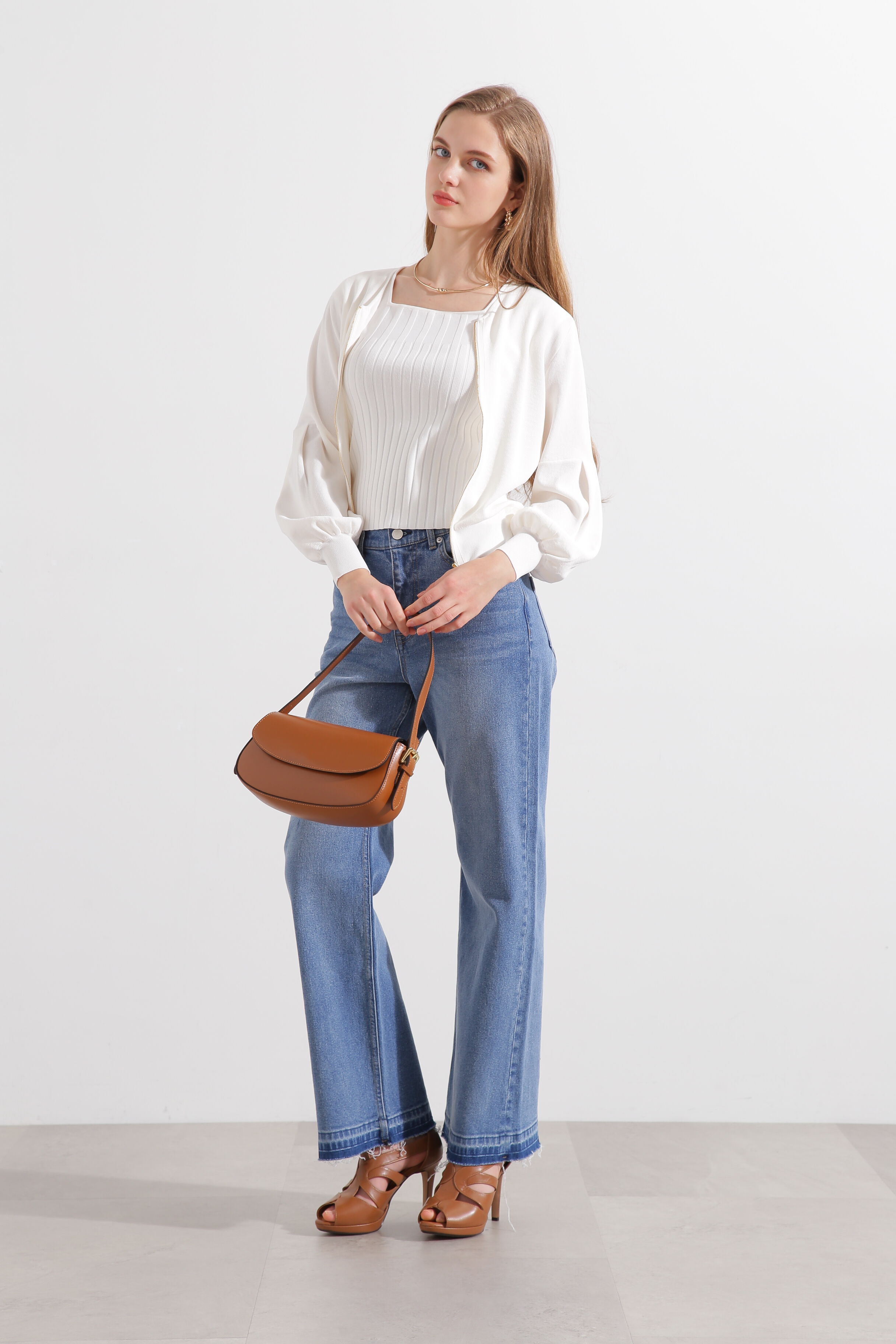  「スクエアネックニットトップス」|ニット・セーター|