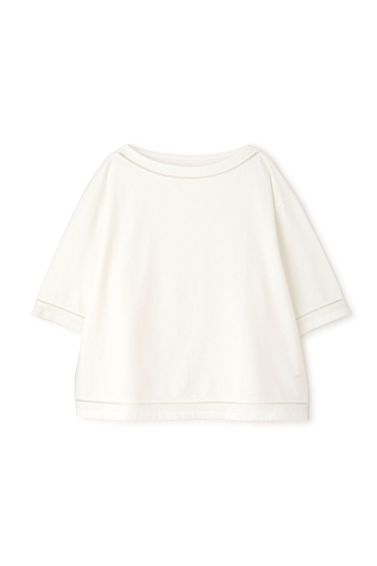  「◆ハイゲージ裏毛レースコンビカットソープルオーバー」|Tシャツ・カットソー|