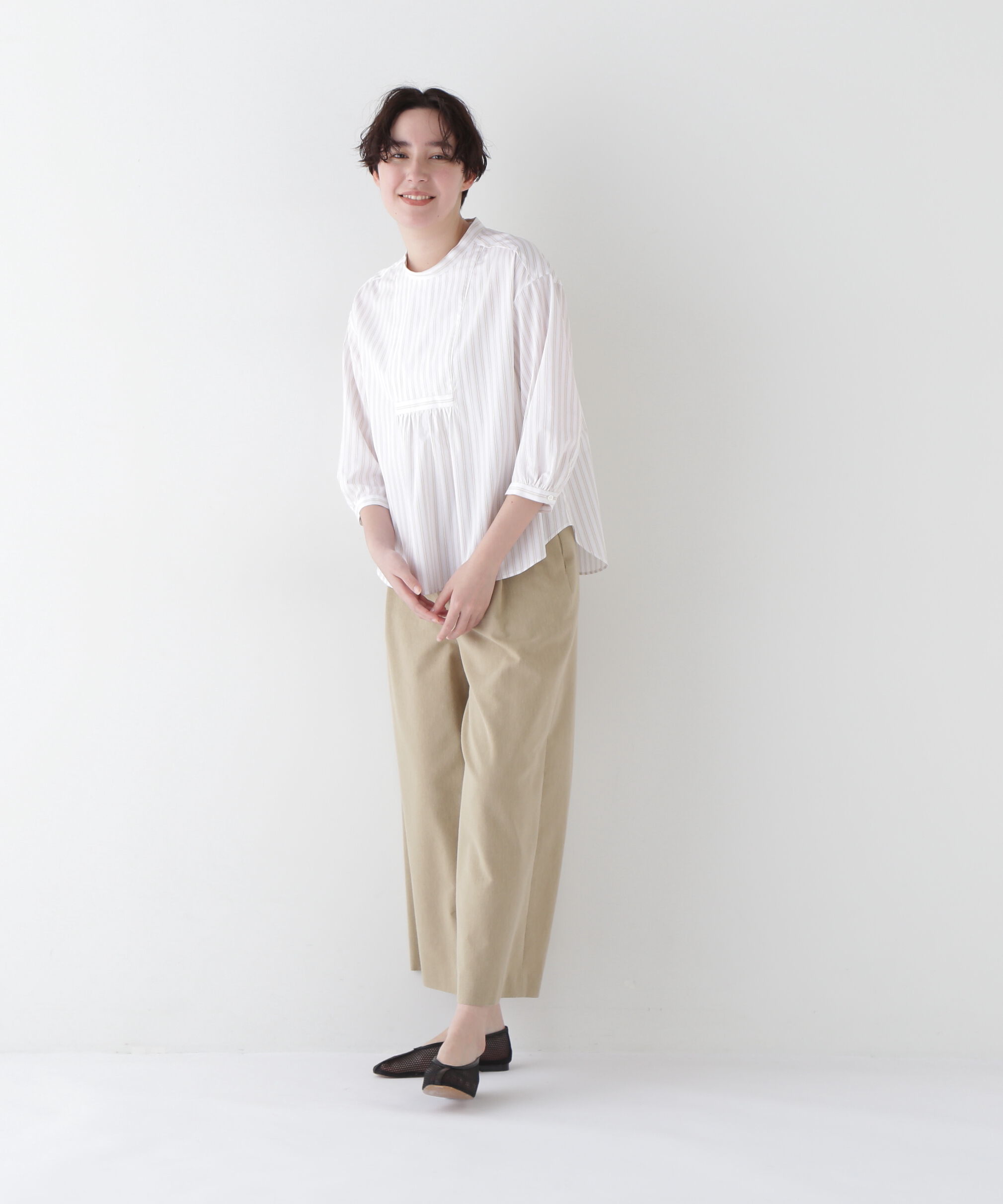  「◆ドビーストライプブラウス」|シャツ・ブラウス|