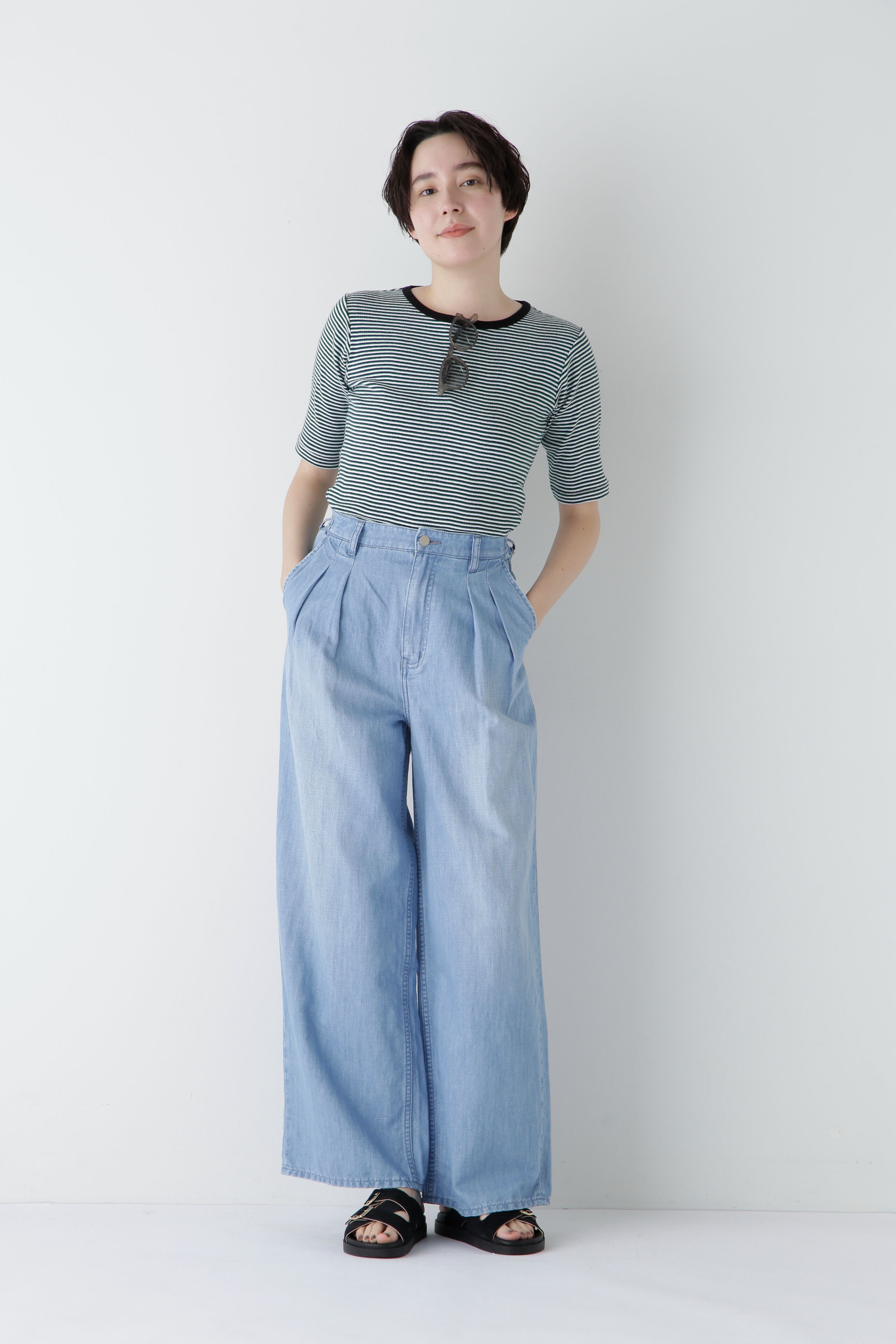  「◆タックワイドデニムパンツ」|その他|