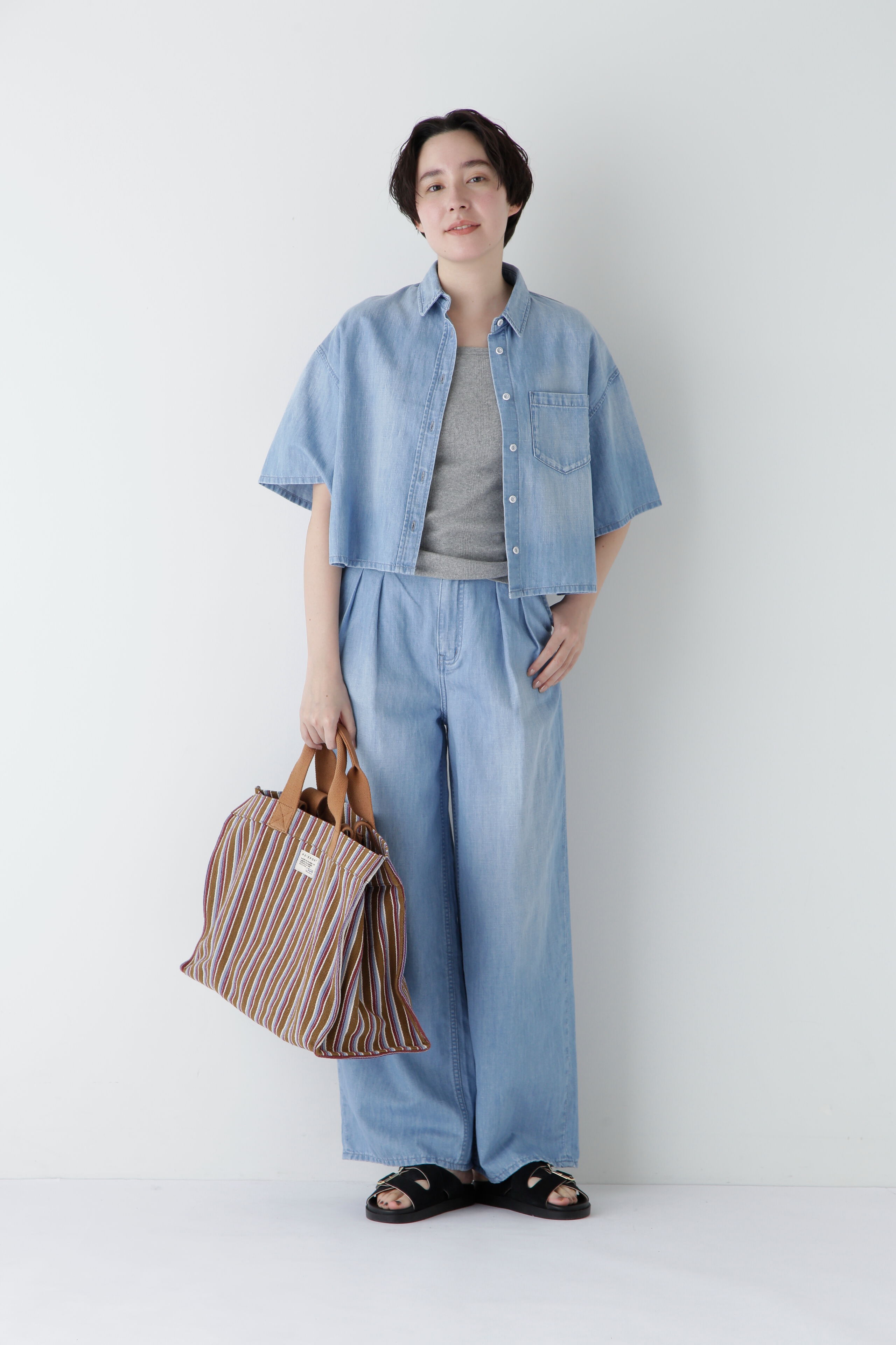  「◆タックワイドデニムパンツ」|その他|