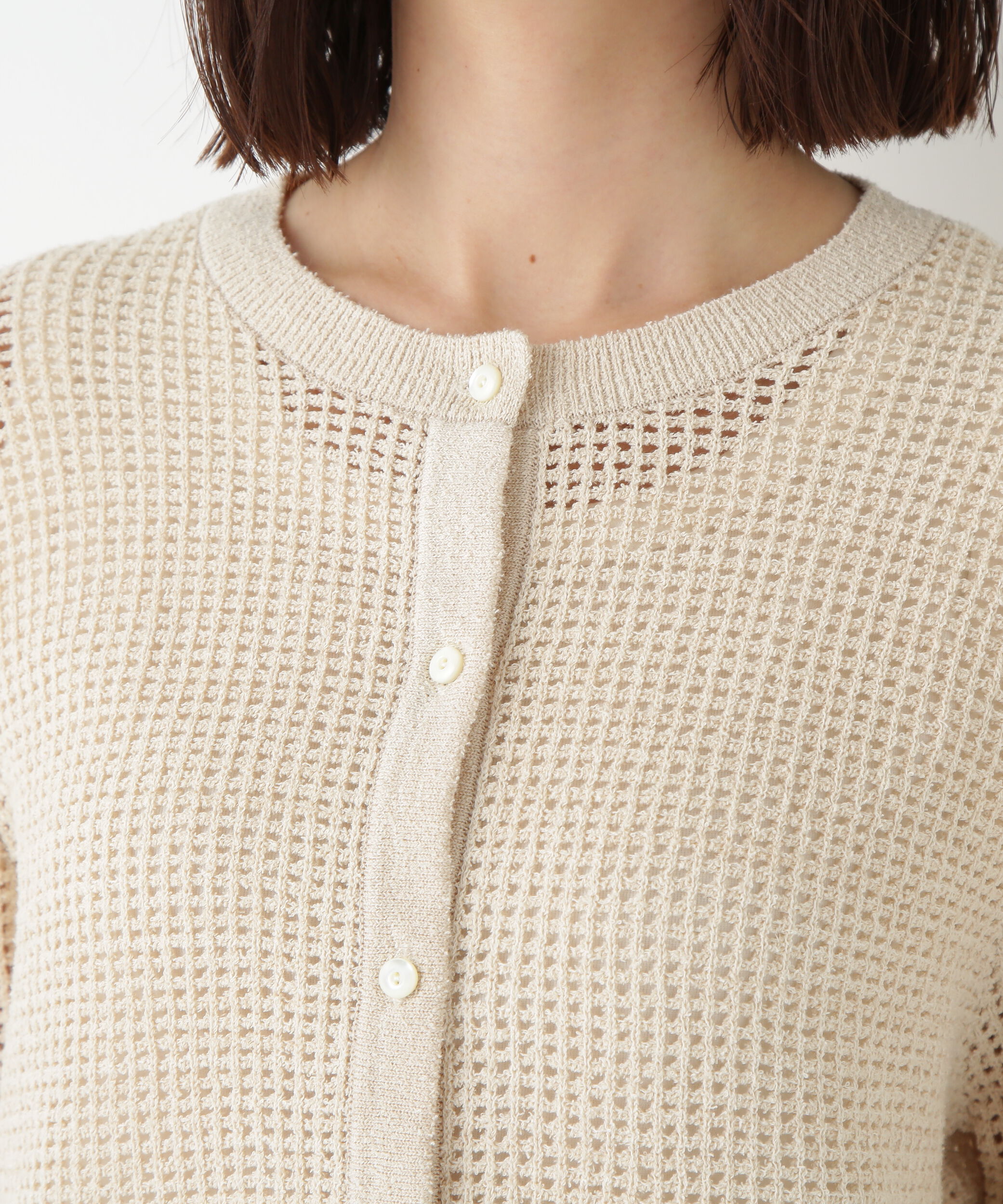  「◆透かしブークレニットカーディガン」|ニット・セーター|