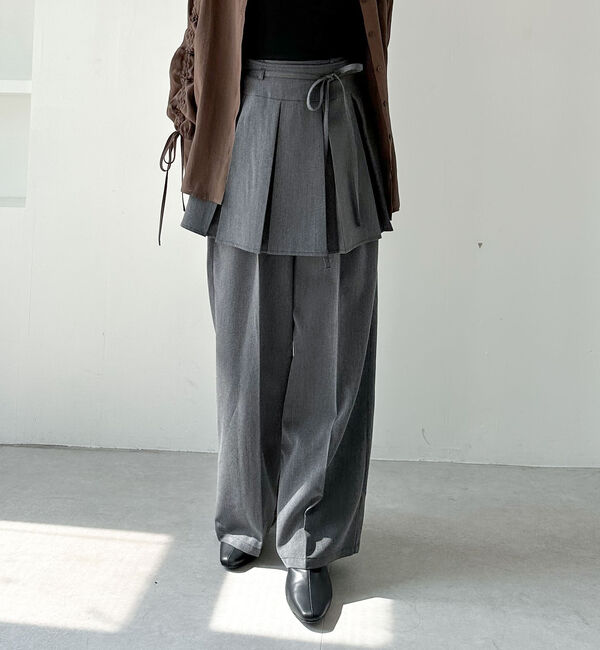 archives「プリーツスカート付レイヤードスラックス」|チノ|