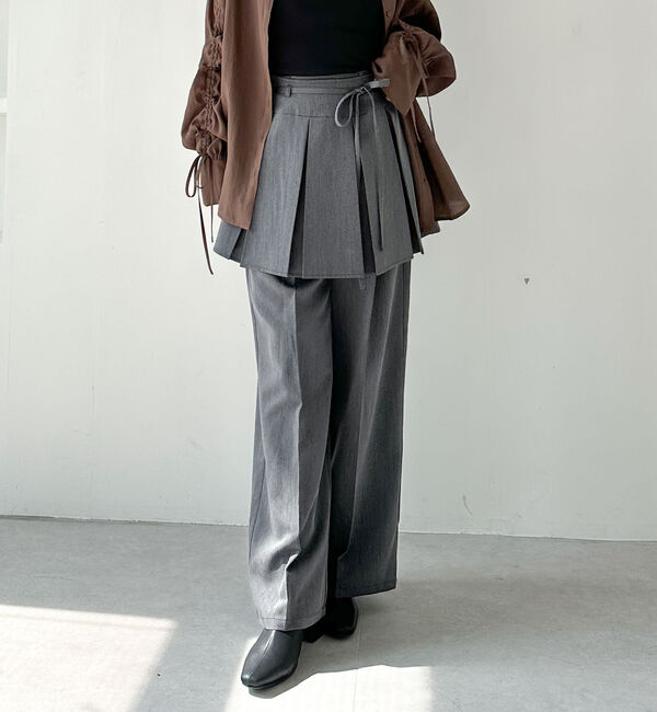 archives「プリーツスカート付レイヤードスラックス」|チノ|