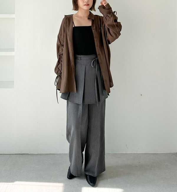 archives「プリーツスカート付レイヤードスラックス」|チノ|