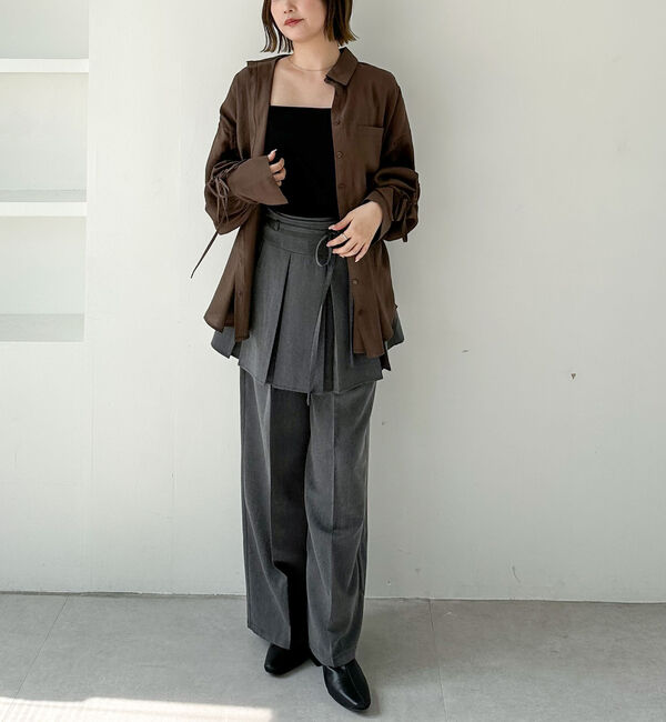 archives「プリーツスカート付レイヤードスラックス」|チノ|