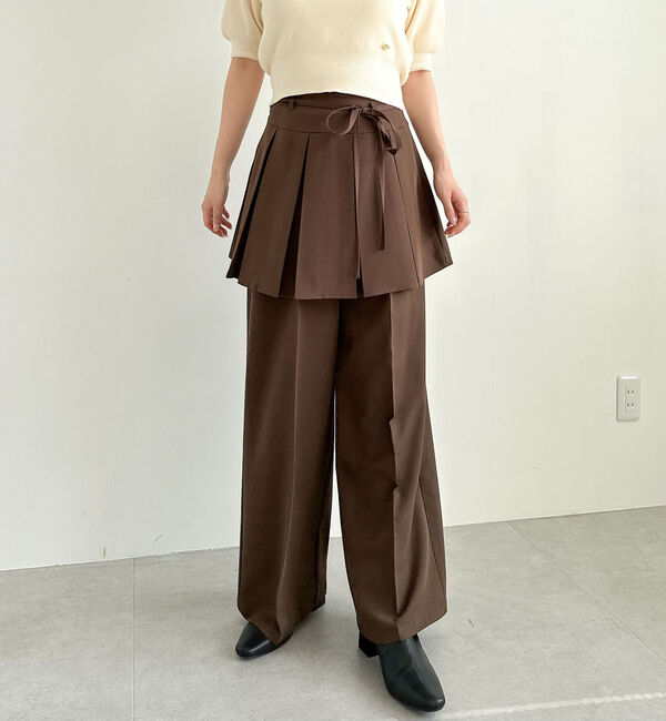 archives「プリーツスカート付レイヤードスラックス」|チノ|