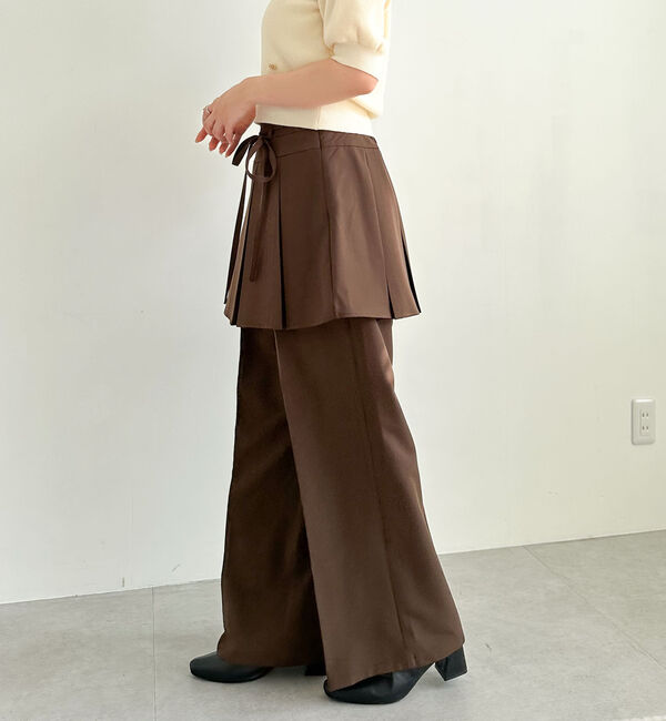 archives「プリーツスカート付レイヤードスラックス」|チノ|